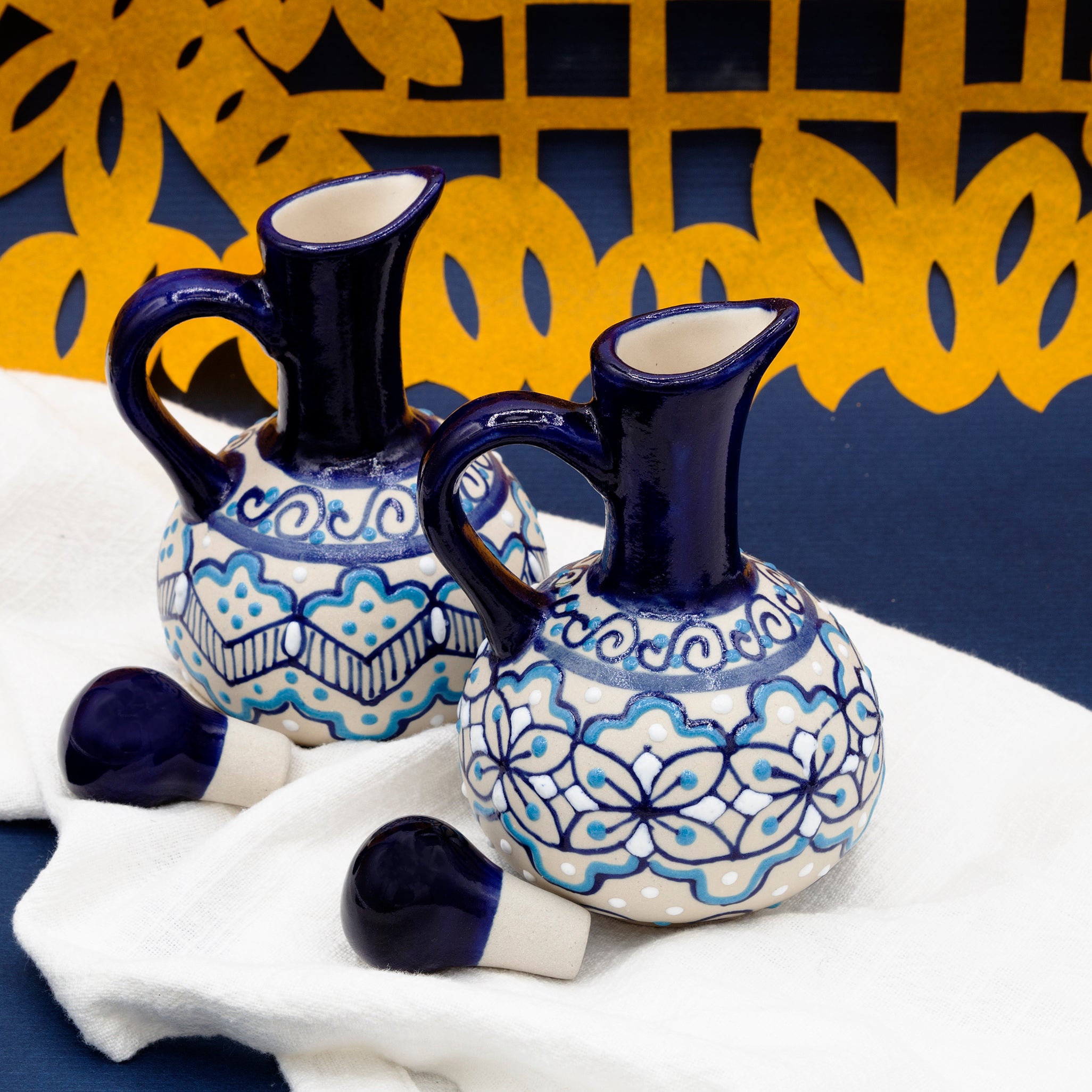 Coyoacán Hand-Painted Ceramic Oil Cruet