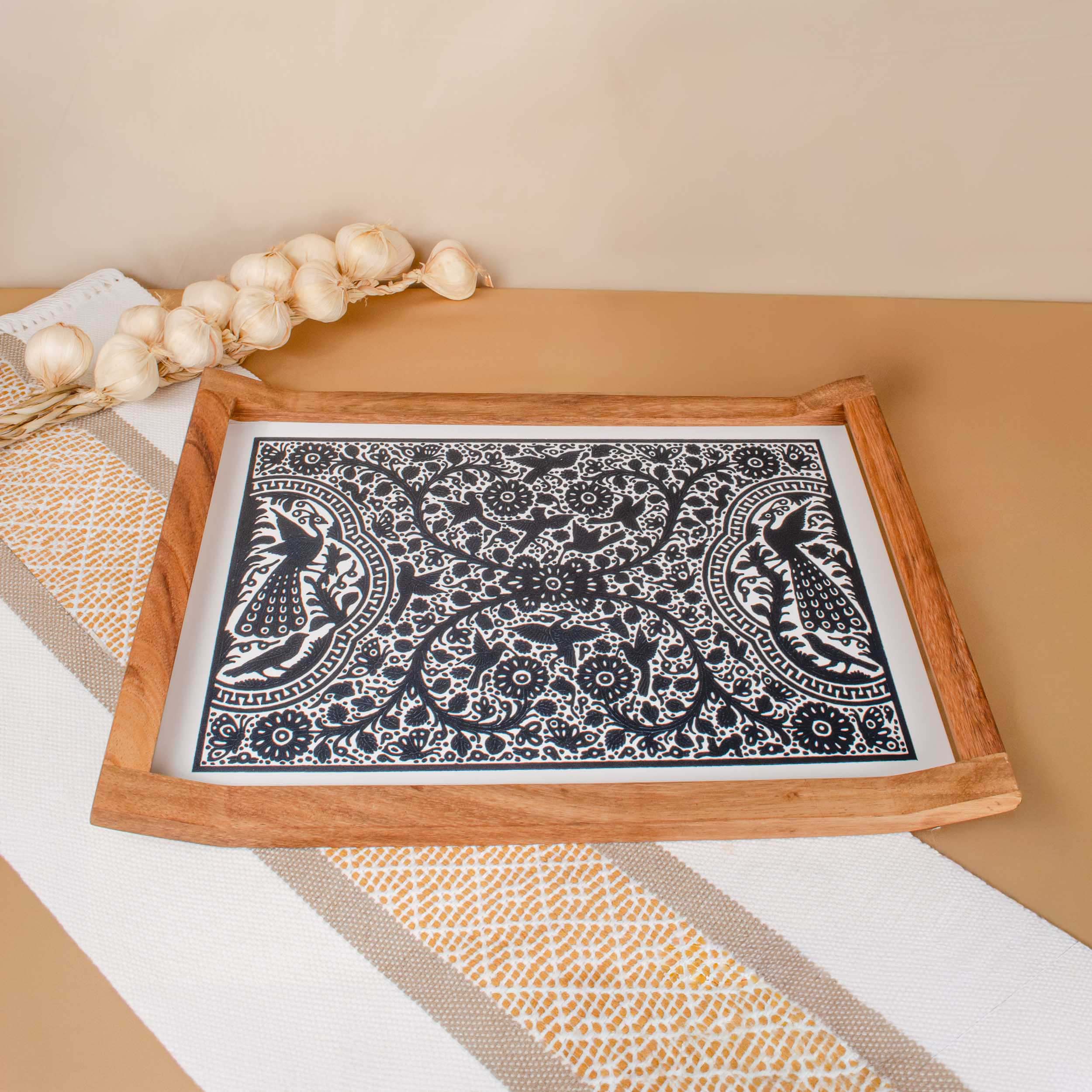 Olinalá Parota Solid Wood Serving Tray (Large)