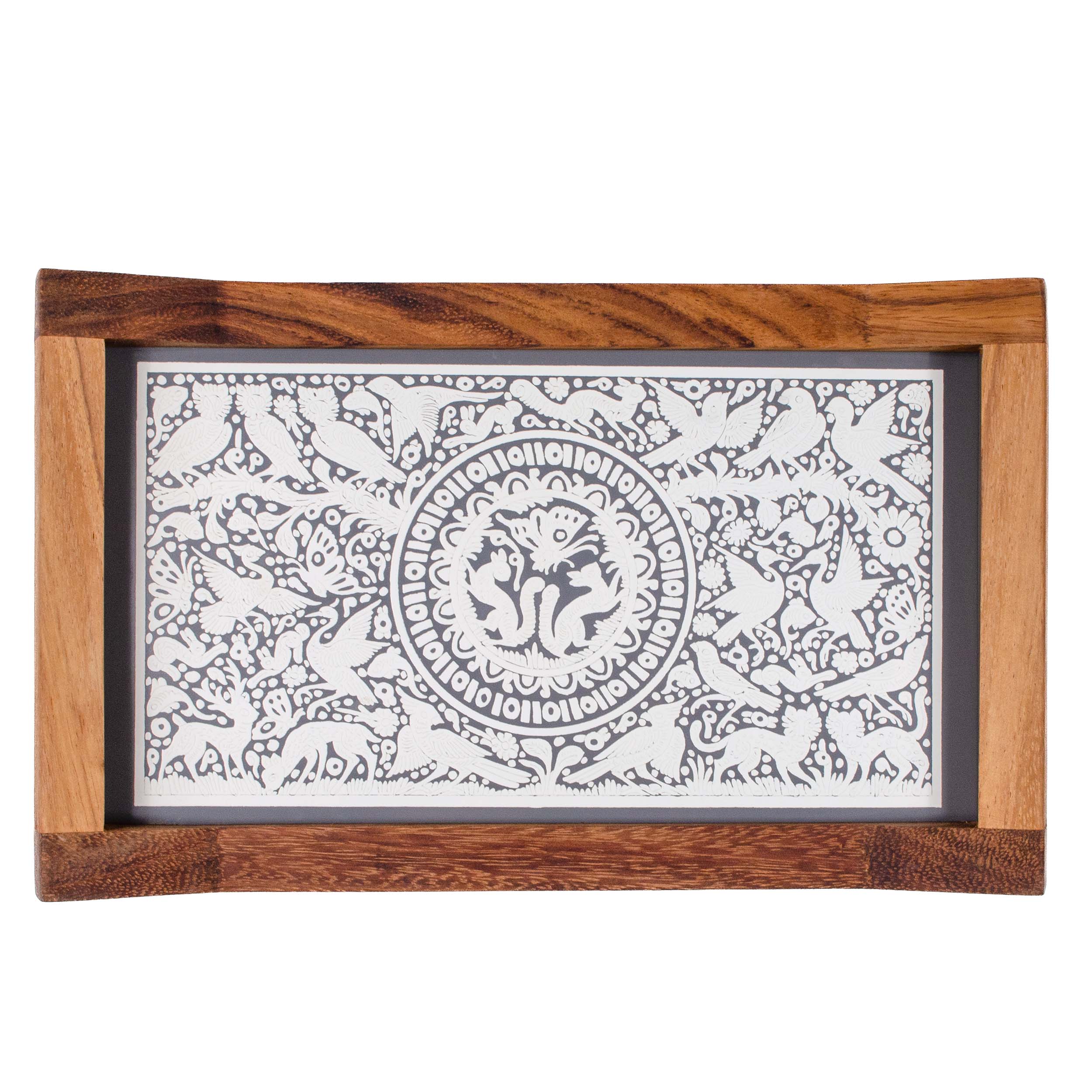 Small Olinalá Parota Solid Wood Serving Tray