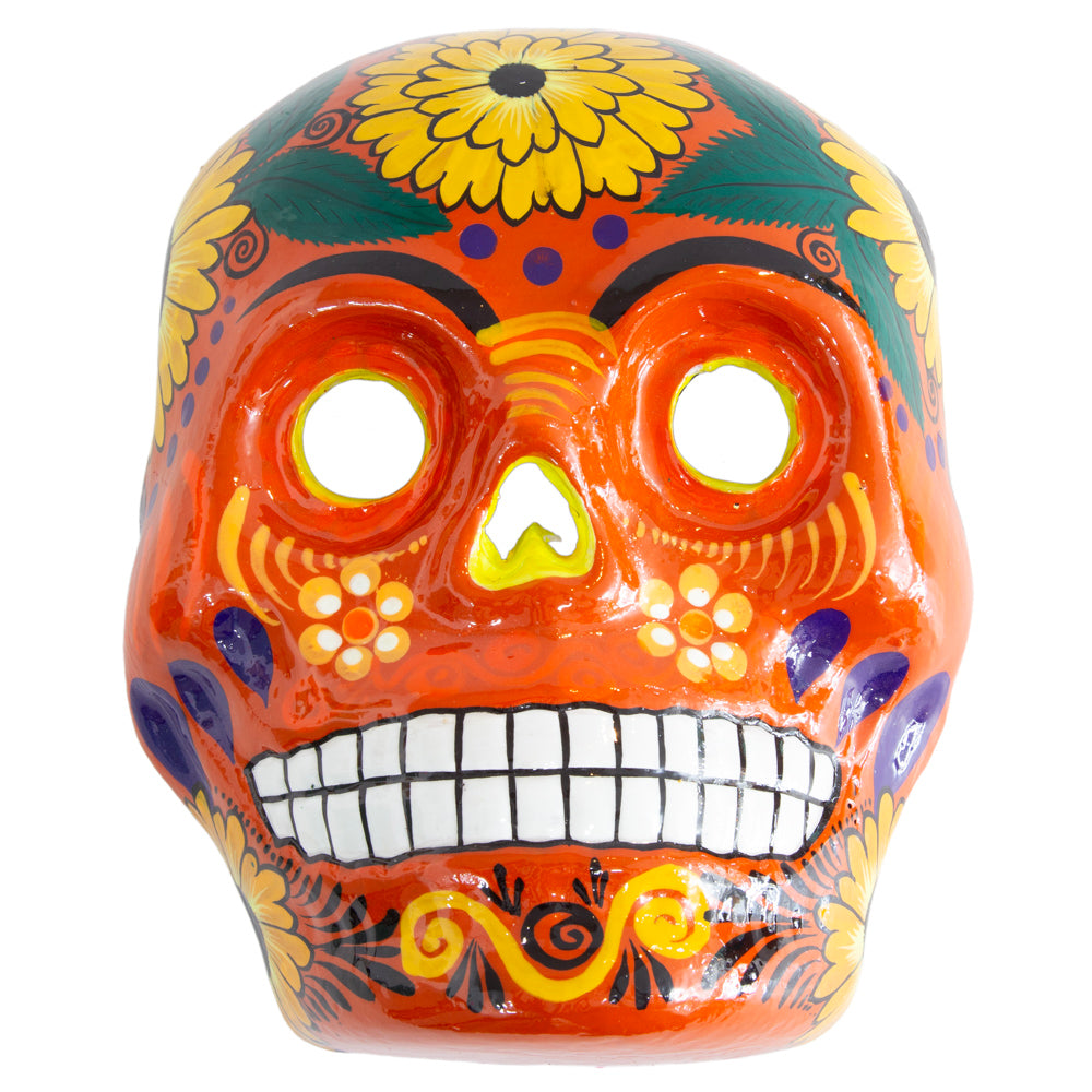 Cempasúchil Lolo Edition Xalitla Clay Sugar Skull Mask