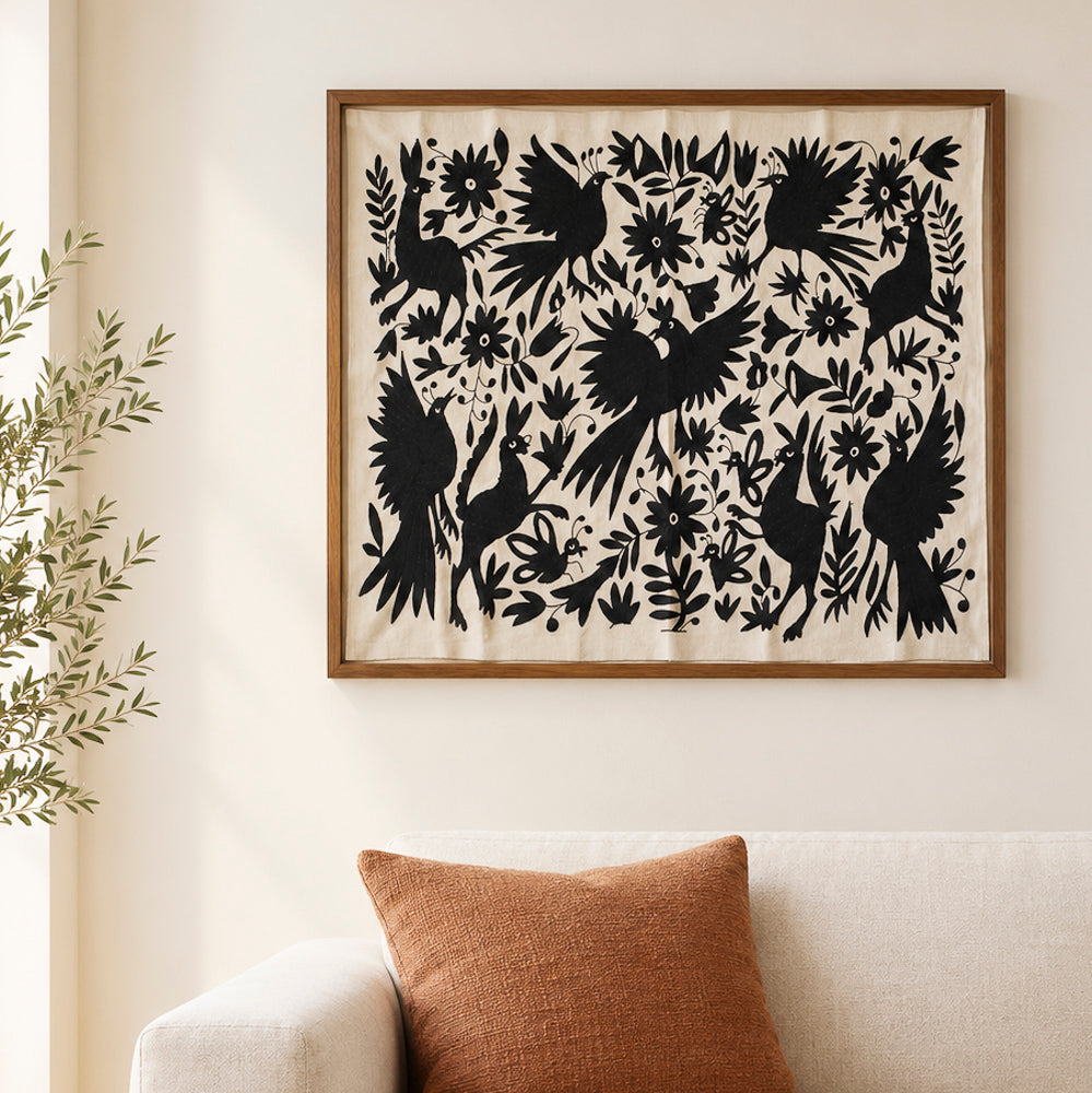 Otomí Hand-Embroidered Tapestry