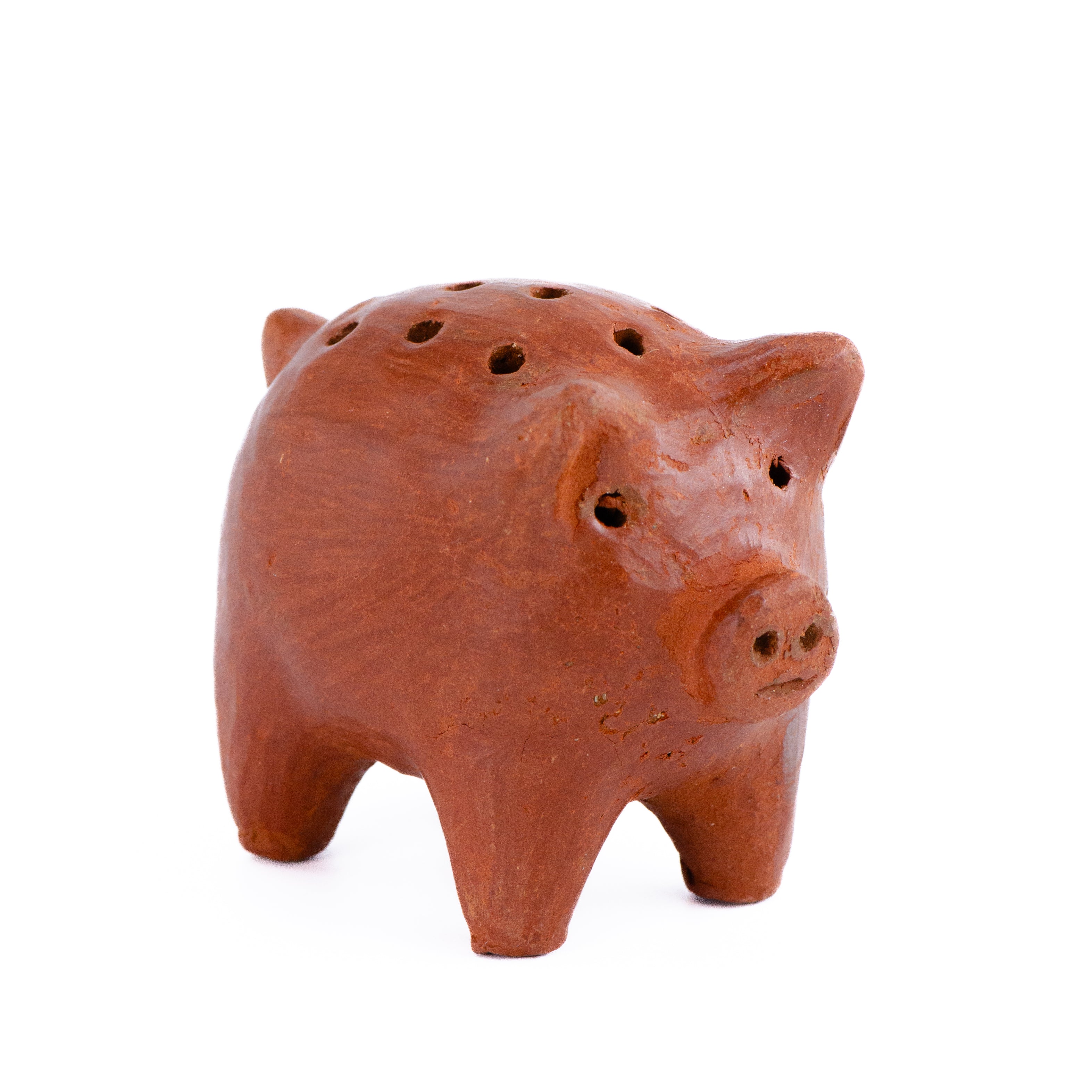 Red Clay Terracotta Cochinito Toothpick Holder