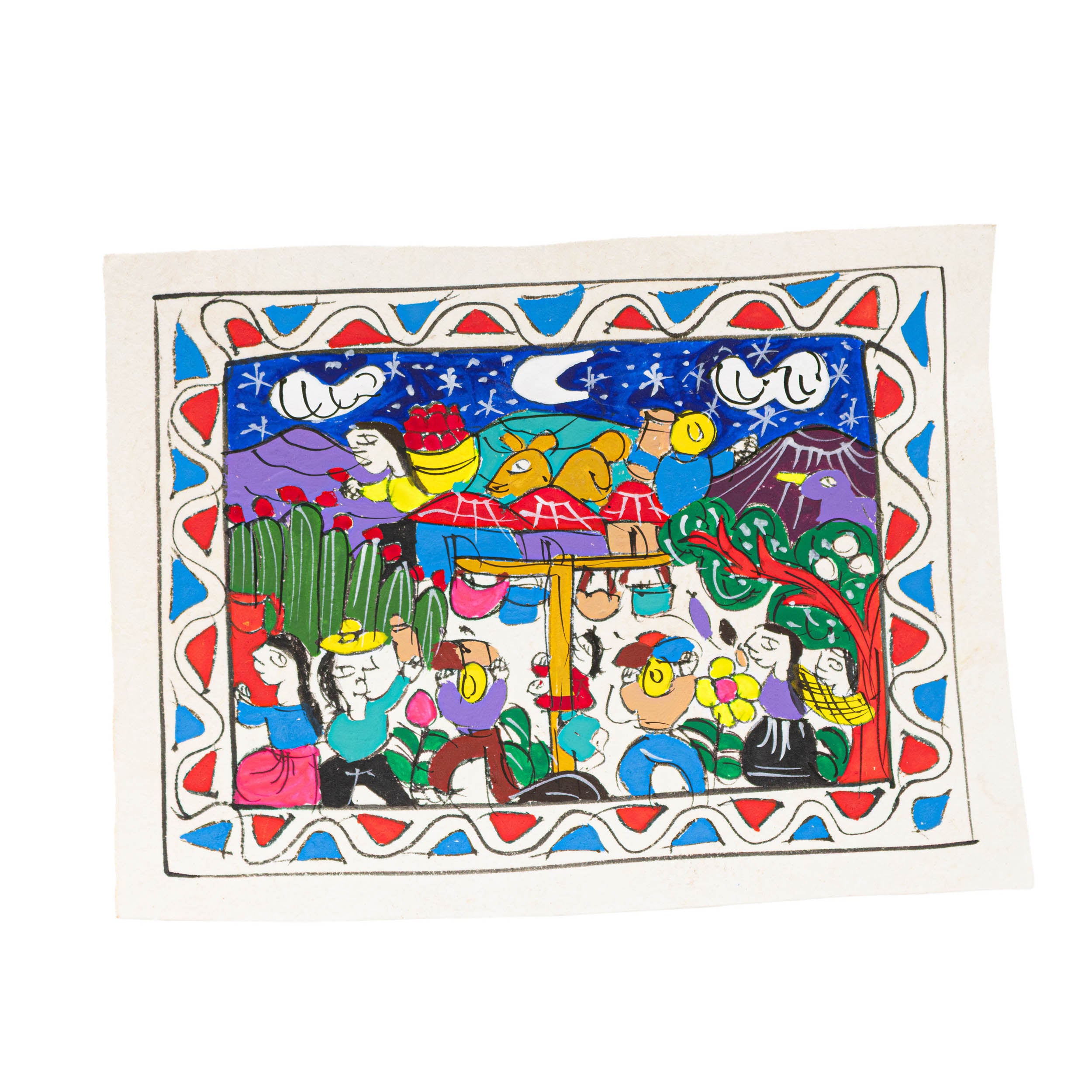 Mini Papel Amate Storytelling Paintings by María