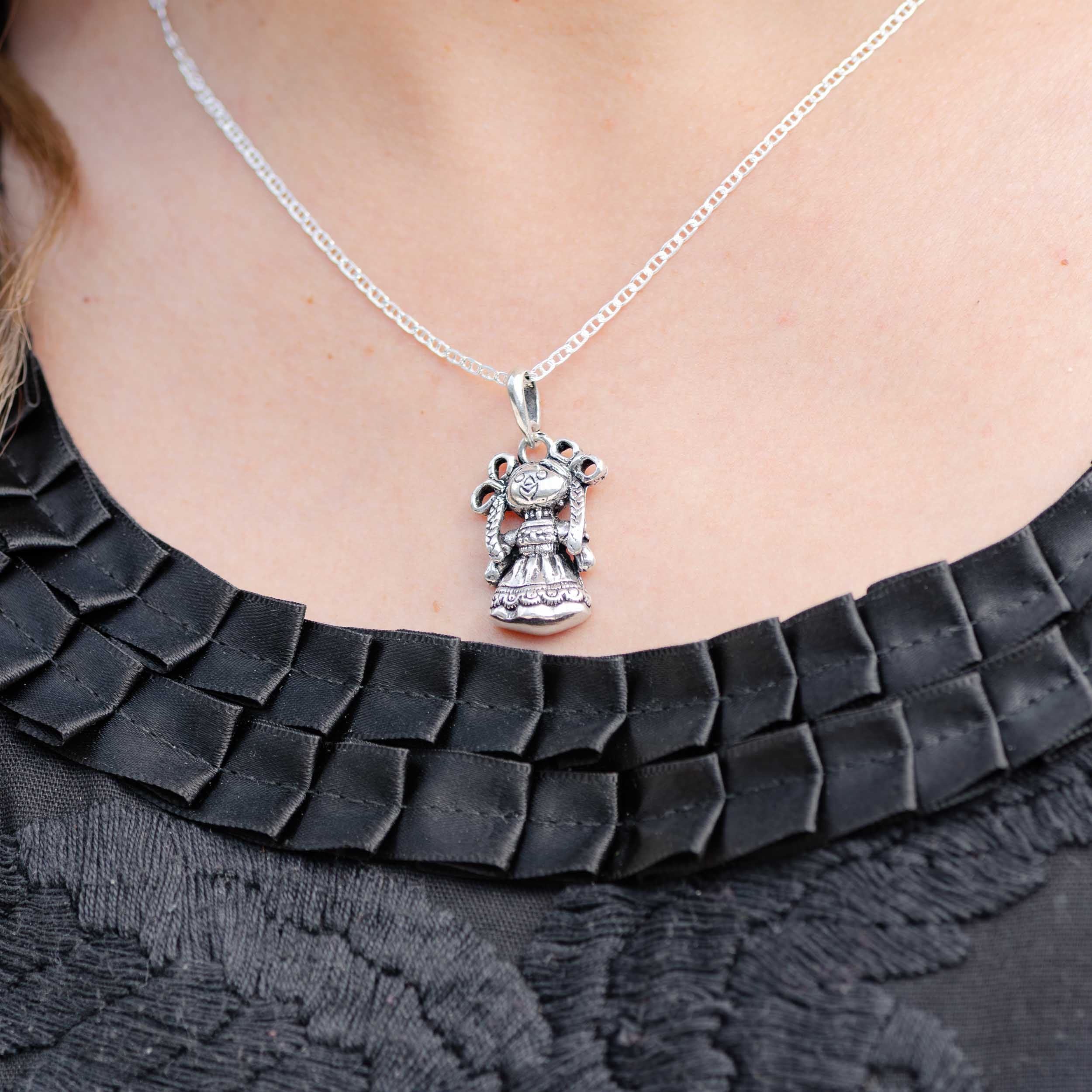 Sterling Silver Small Lele Doll Pendant