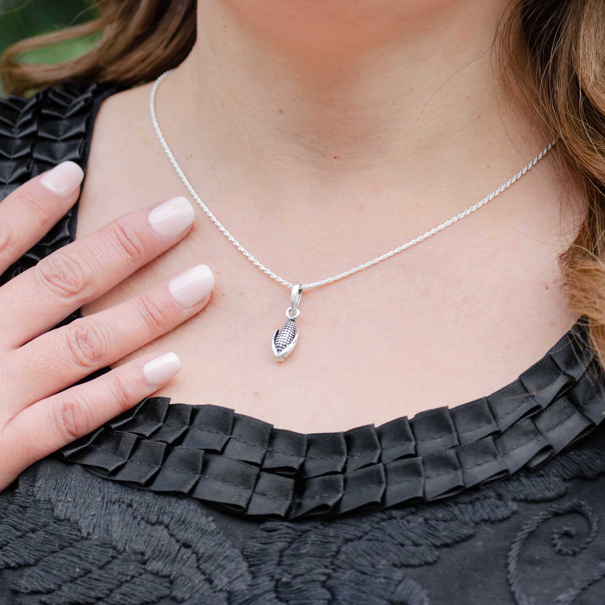 Sterling Silver Corn Pendant