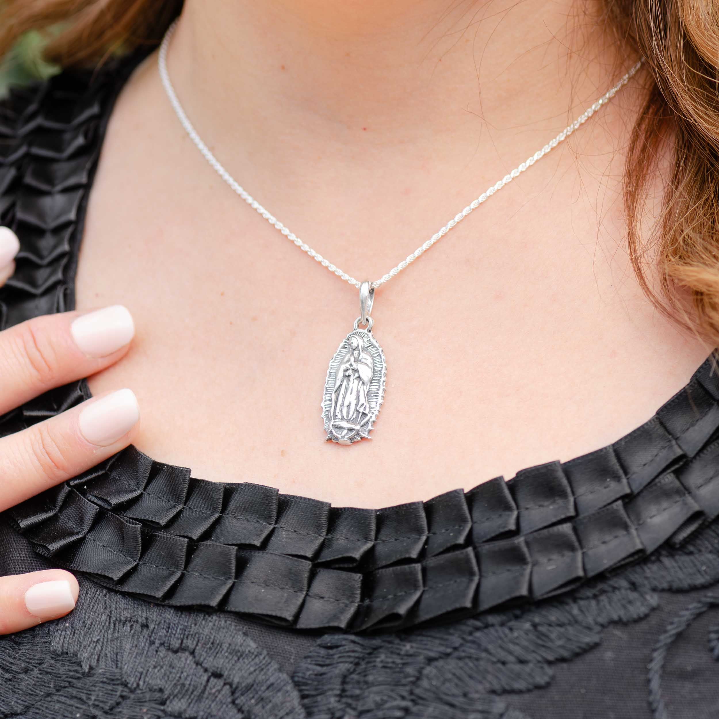 Sterling Silver Virgencita Pendant