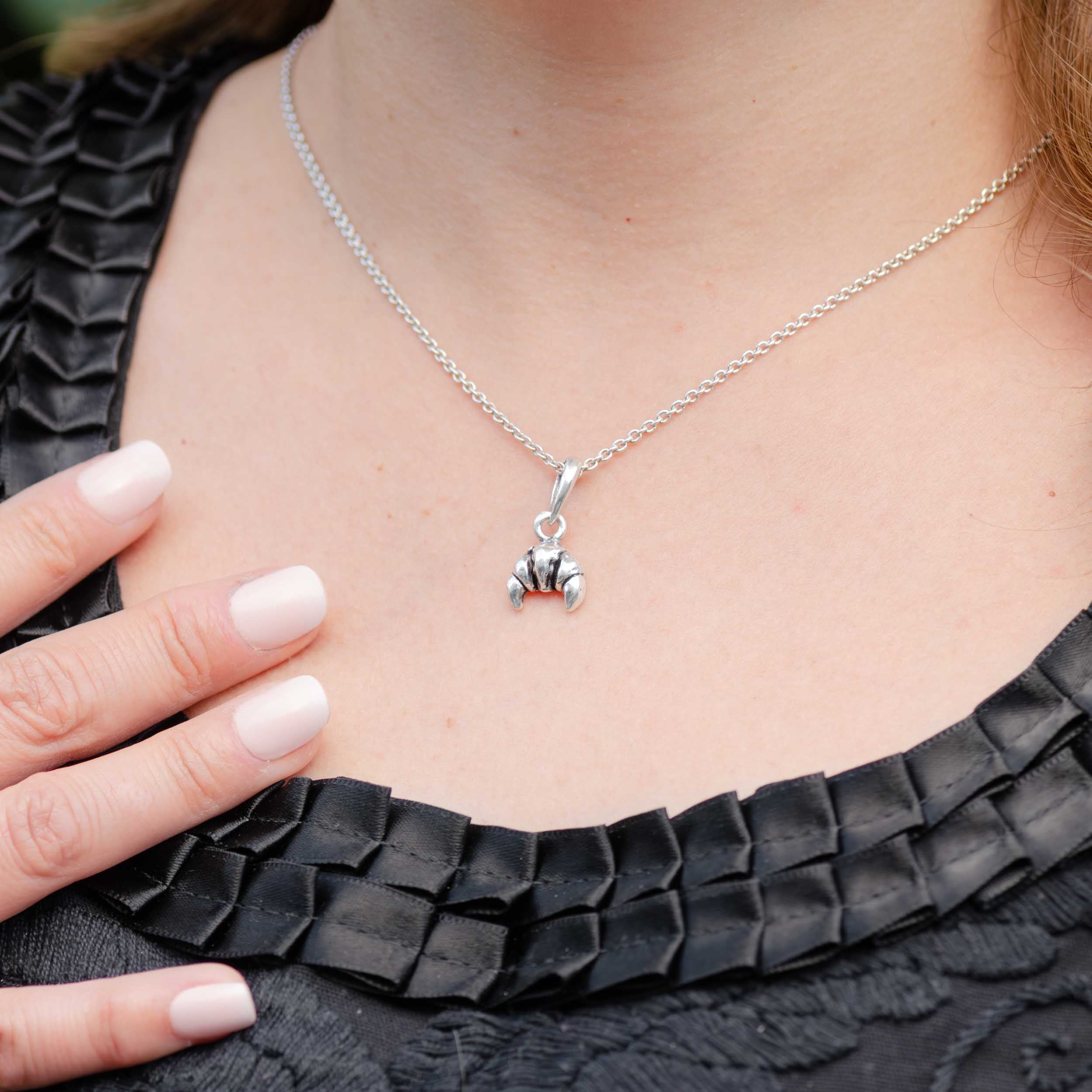 Sterling Silver Croissant Pendant