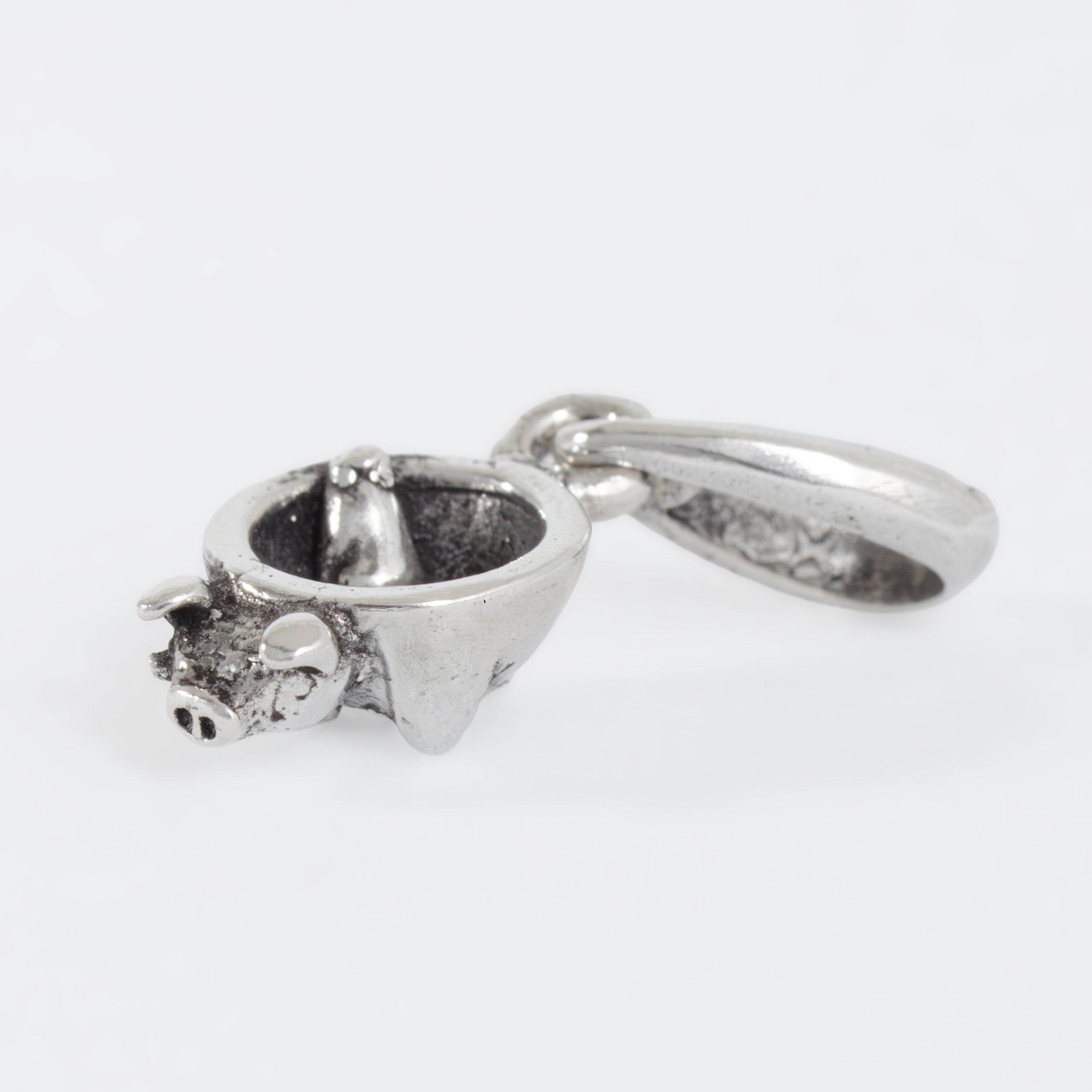 Sterling Silver Cochinito Molcajete Pendant