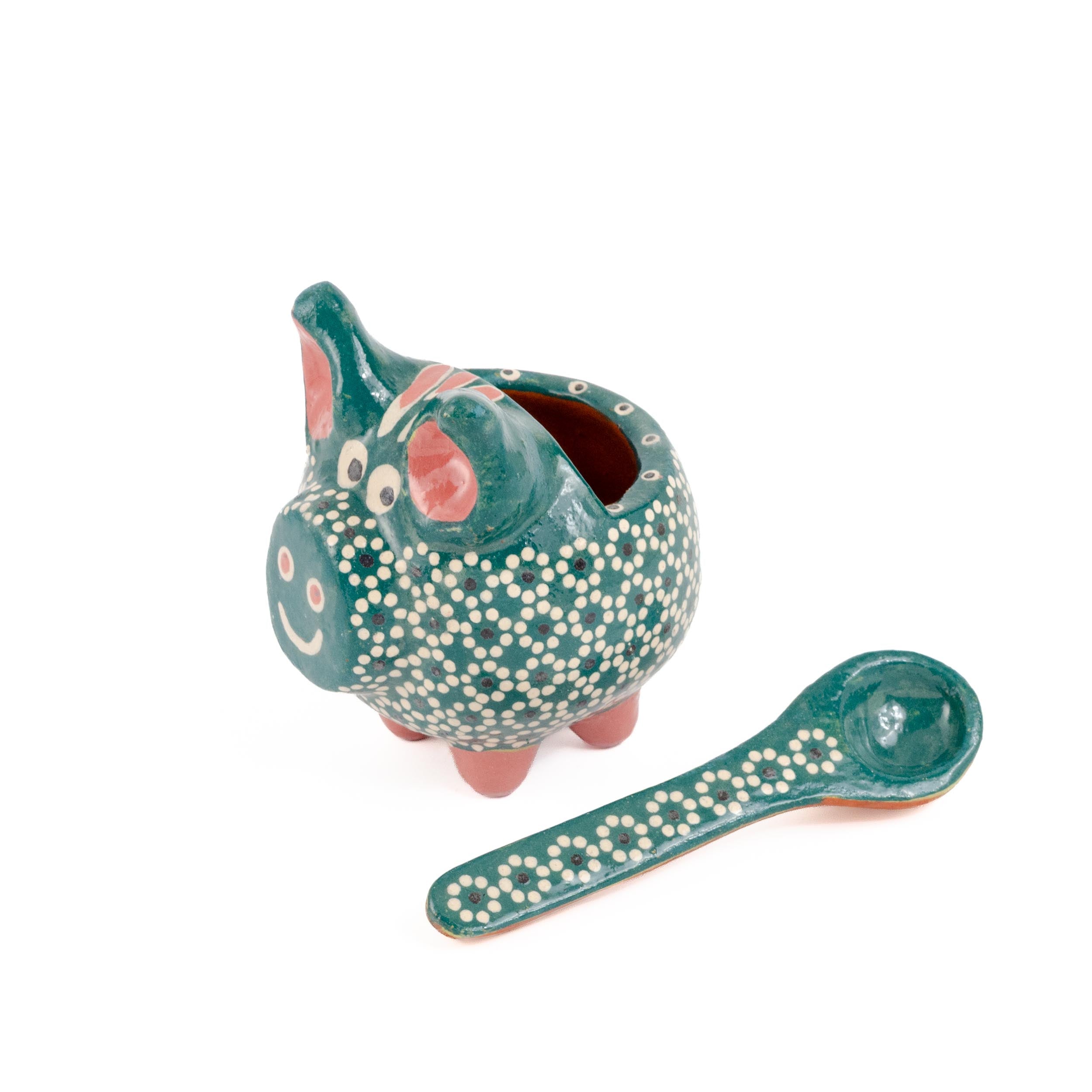 Capula Cochinito Salsero with Spoon