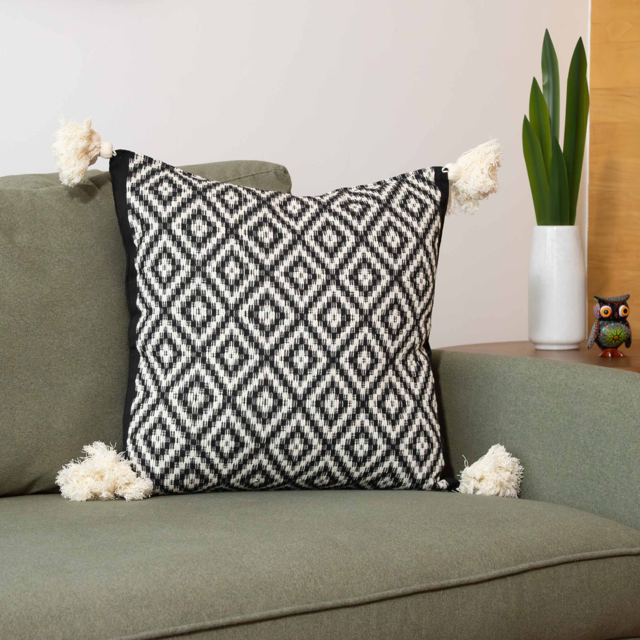 Pedal Loom Textured Diamond Pillow Cover, 20" x 20"