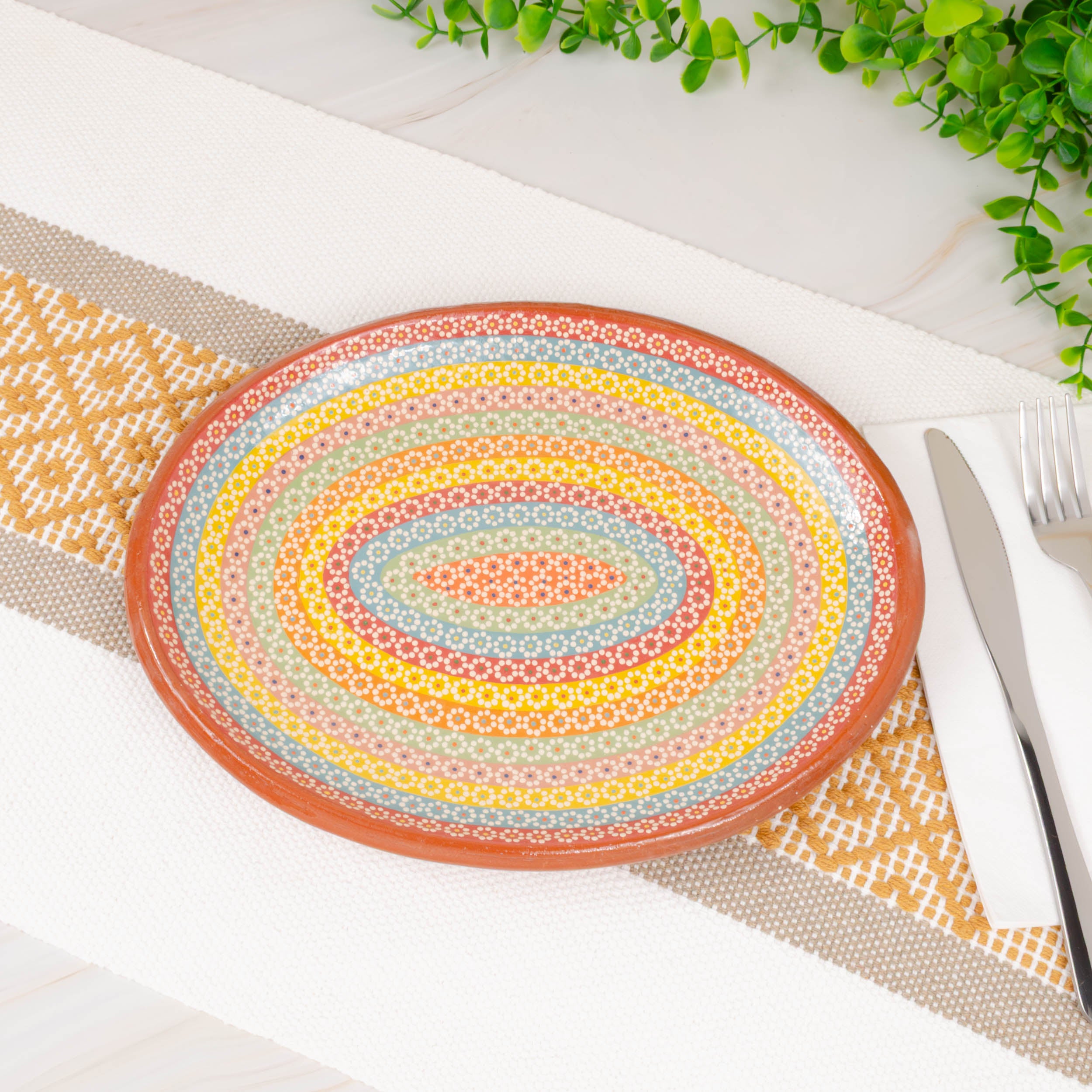 Capula Hand-Painted Clay Serving Platter