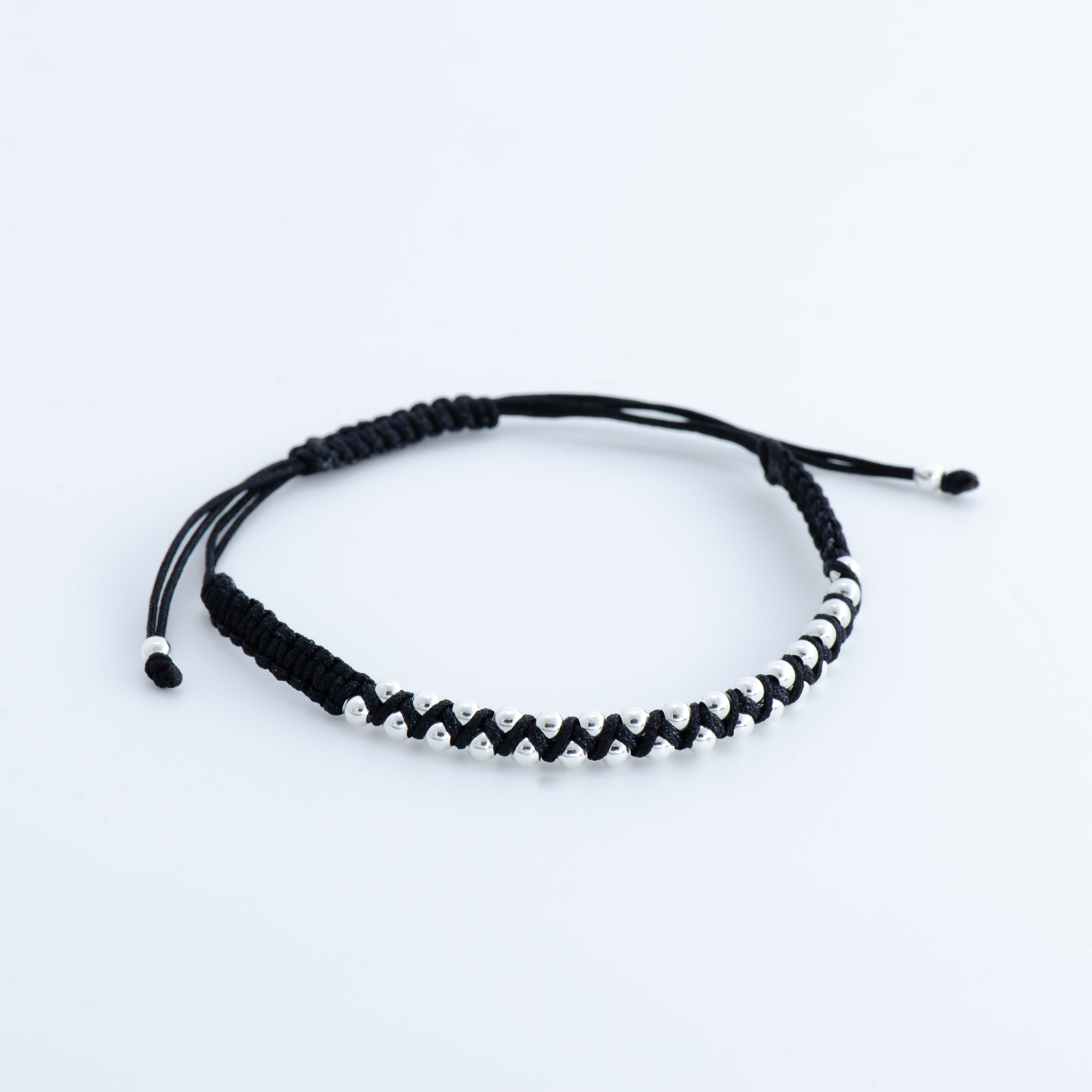 Garita Woven Bracelet with Sterling Silver Beads