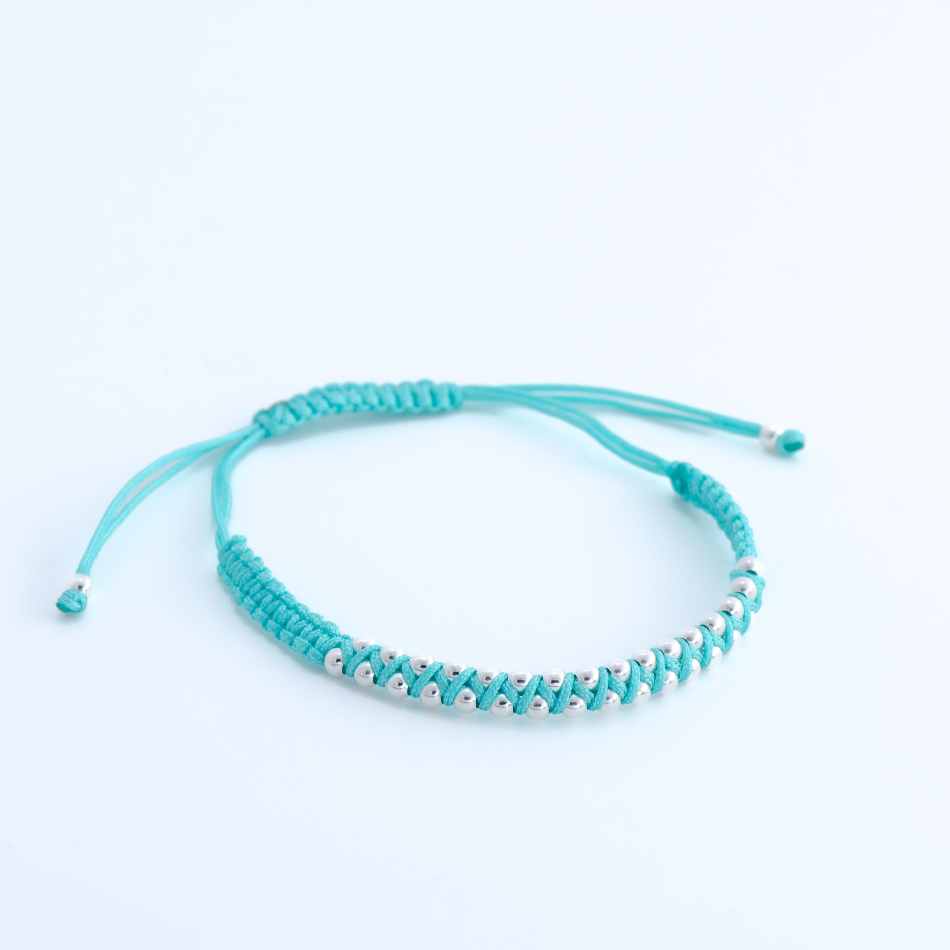 Garita Woven Bracelet with Sterling Silver Beads