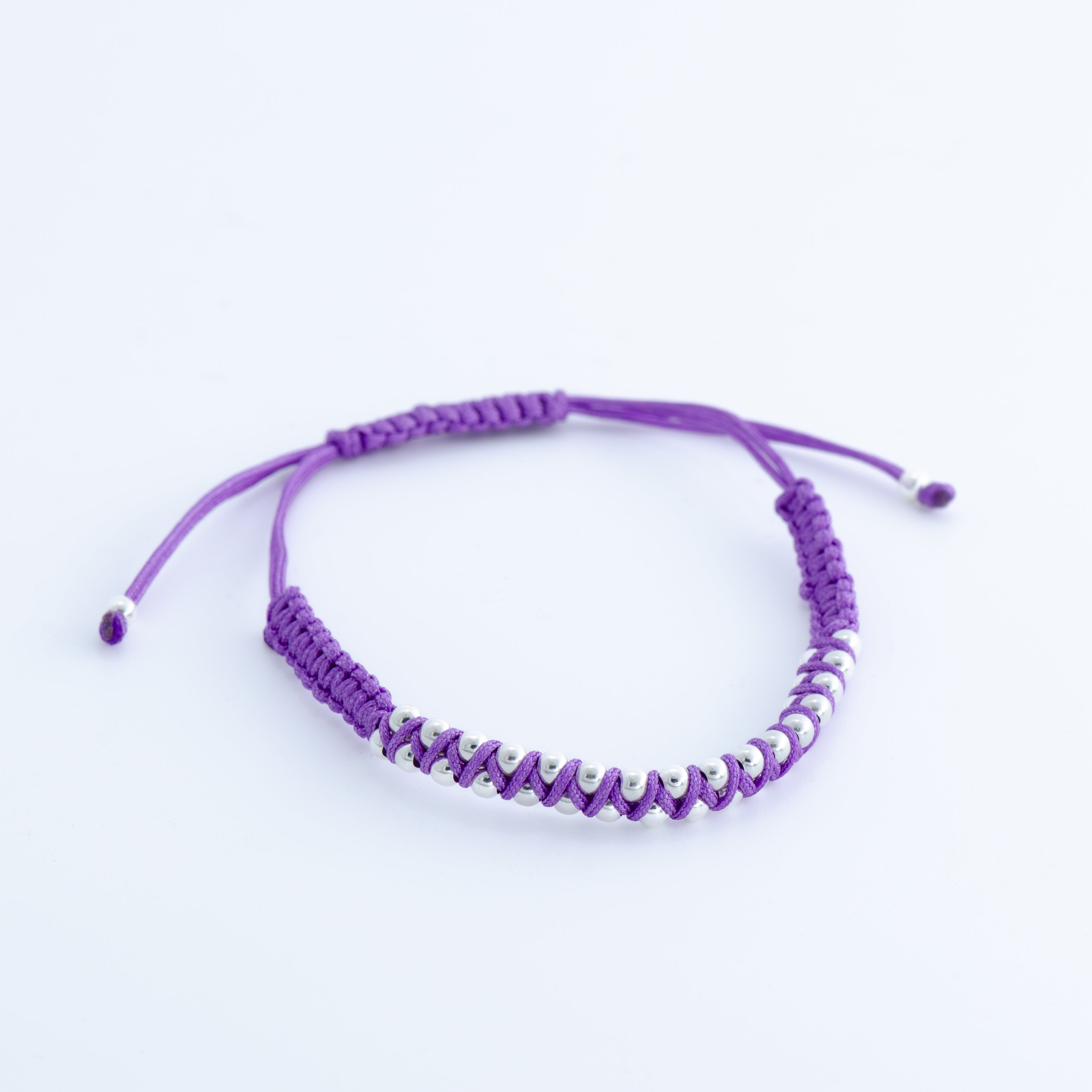 Garita Woven Bracelet with Sterling Silver Beads