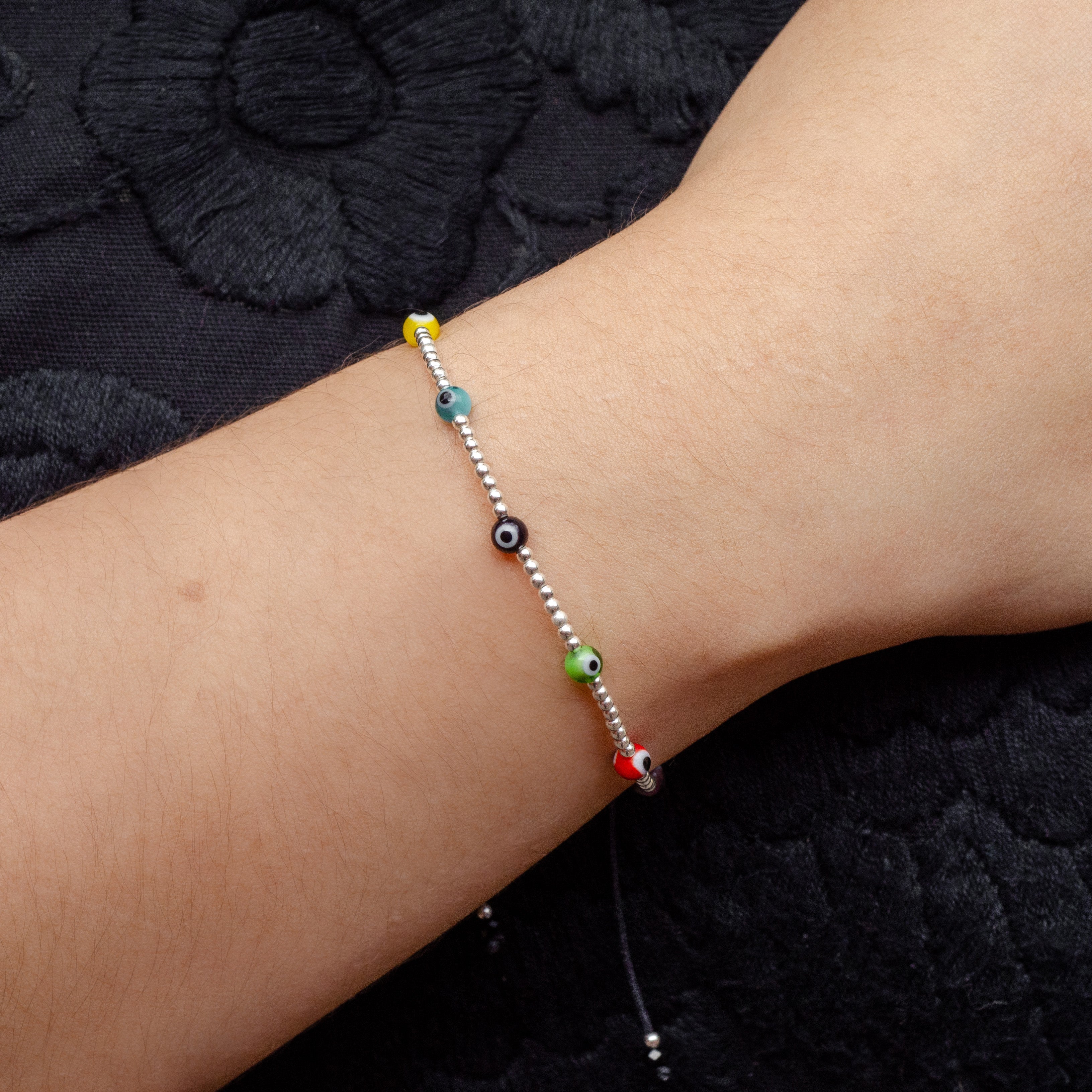 Sterling Silver Evil Eye Bracelet