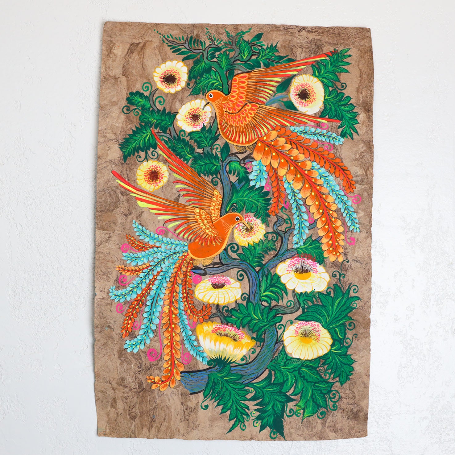 Hand-Painted Papel Amate Xalitla Painting