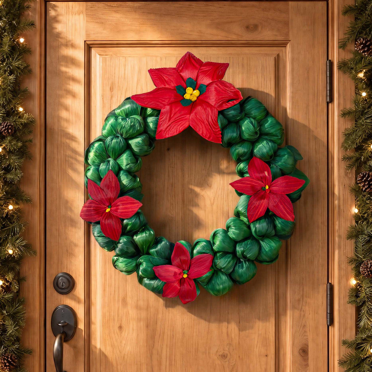 Nochebuena Cornhusk Christmas Wreaths