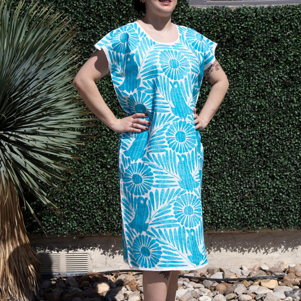 Stitched Palmita Embroidered Huipil Dress | Lolo Mexican Mercadito Stitched Palmita Embroidered Huipil Dress | Lolo Mexican Mercadito