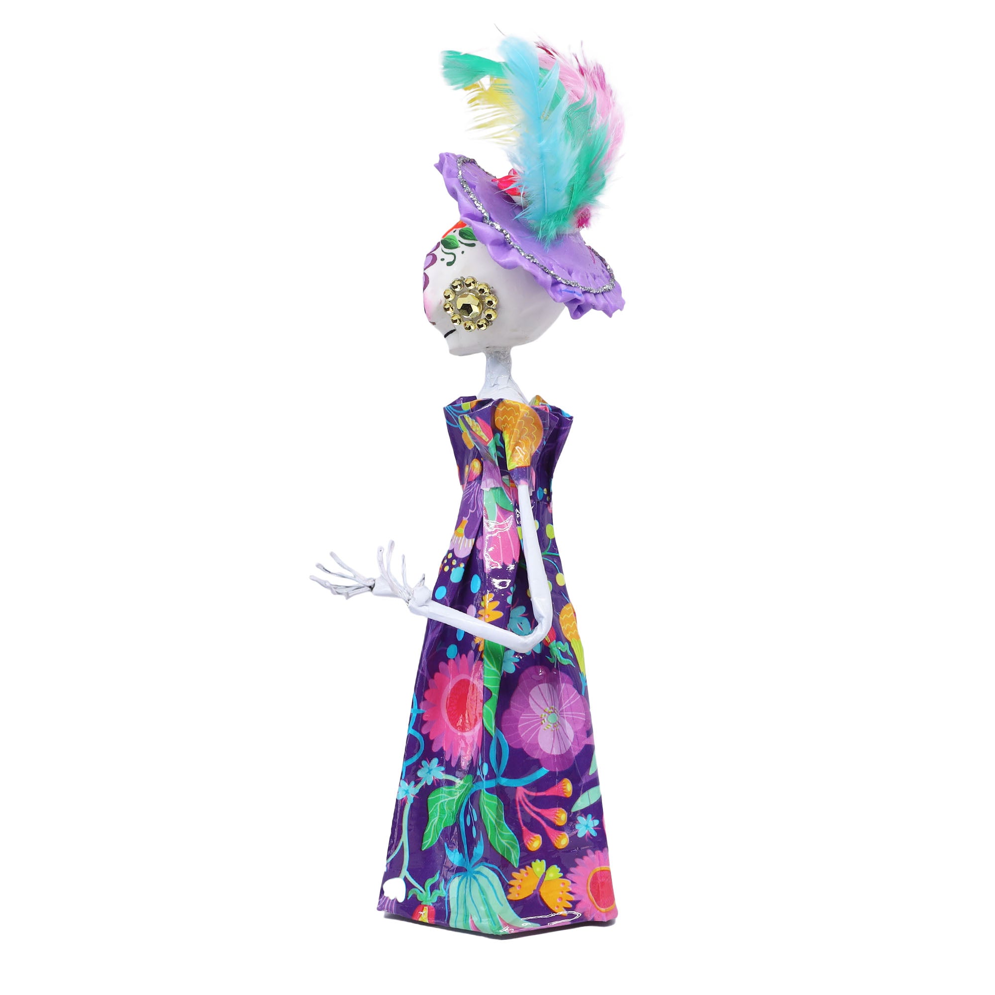 Papier-Mâché Sugar Skull Catrina Sculpture