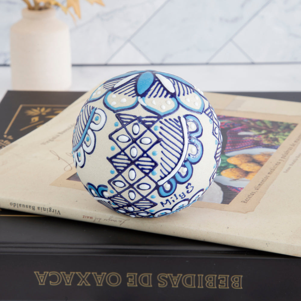 Coyoacán Hand-Painted Paperweight Sphere