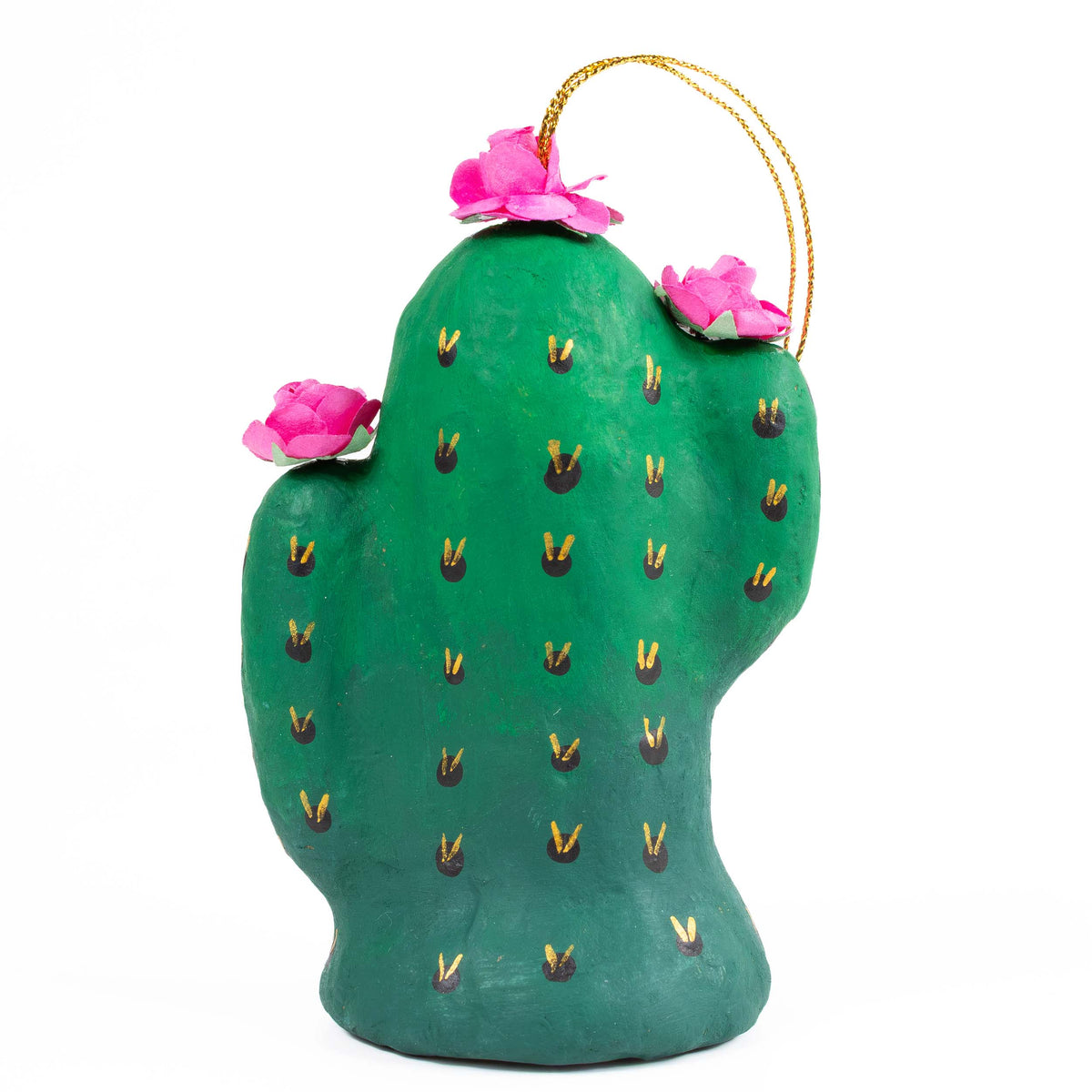 Papier Mǎche Blooming Cactus Ornament
