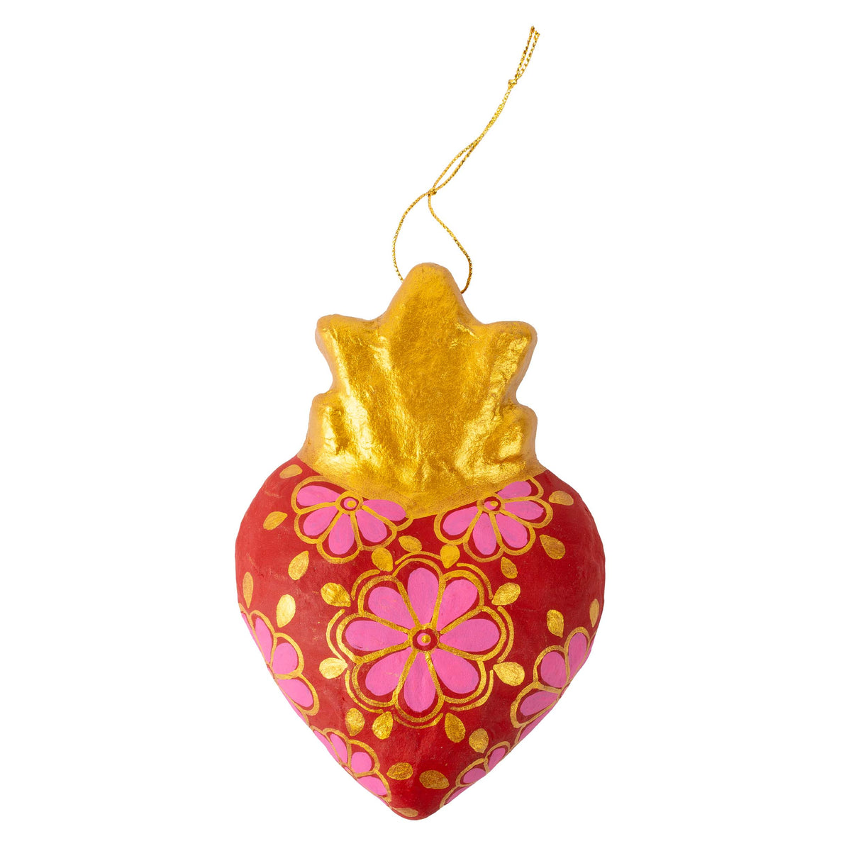 Papier Mâche Corazón Ornament