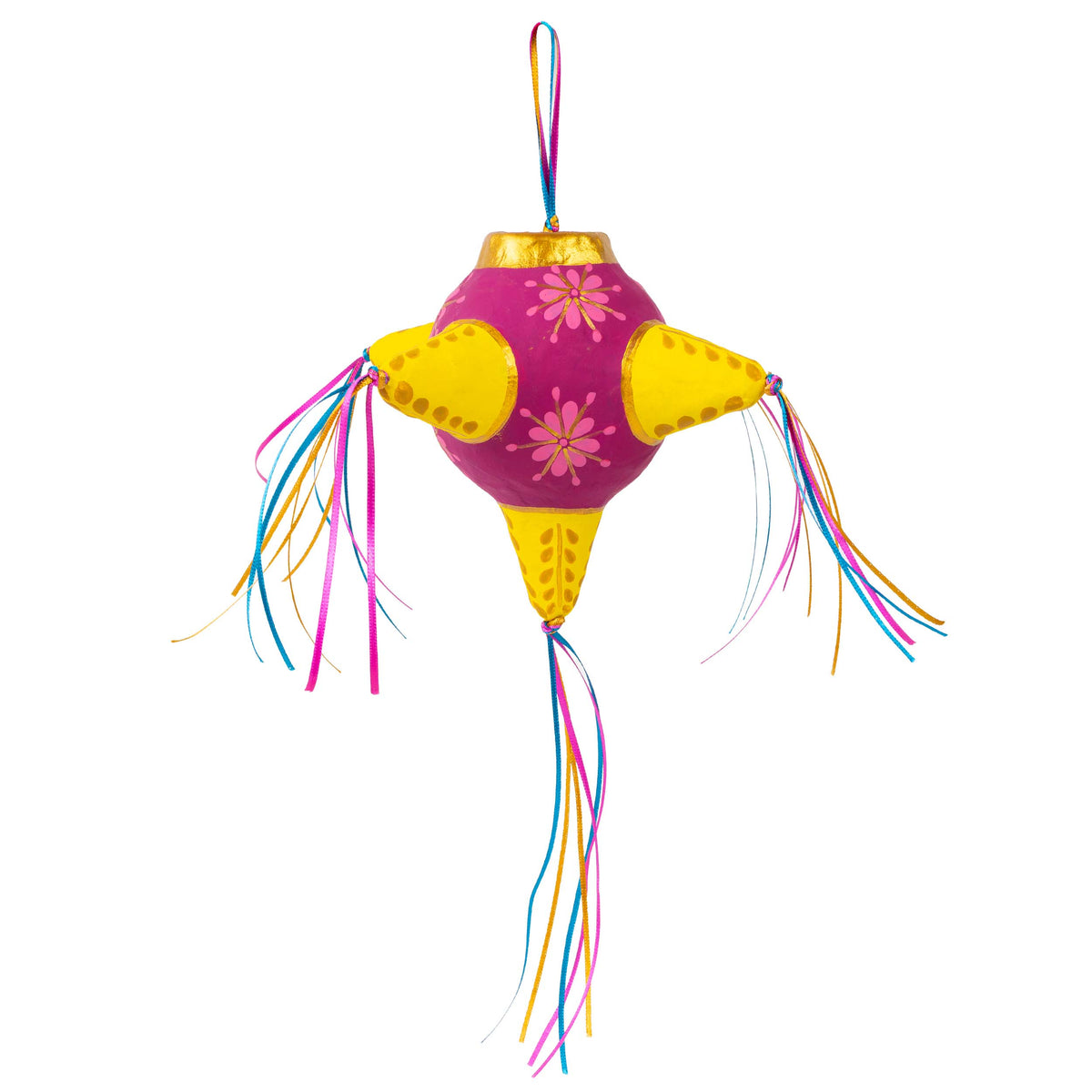 Papier Mǎche Estrella Piñata Ornaments with Tassels