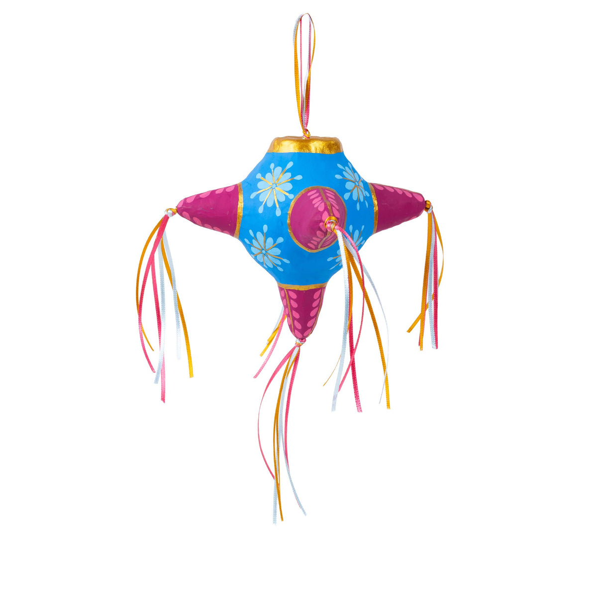 Papier Mǎche Estrella Piñata Ornaments with Tassels