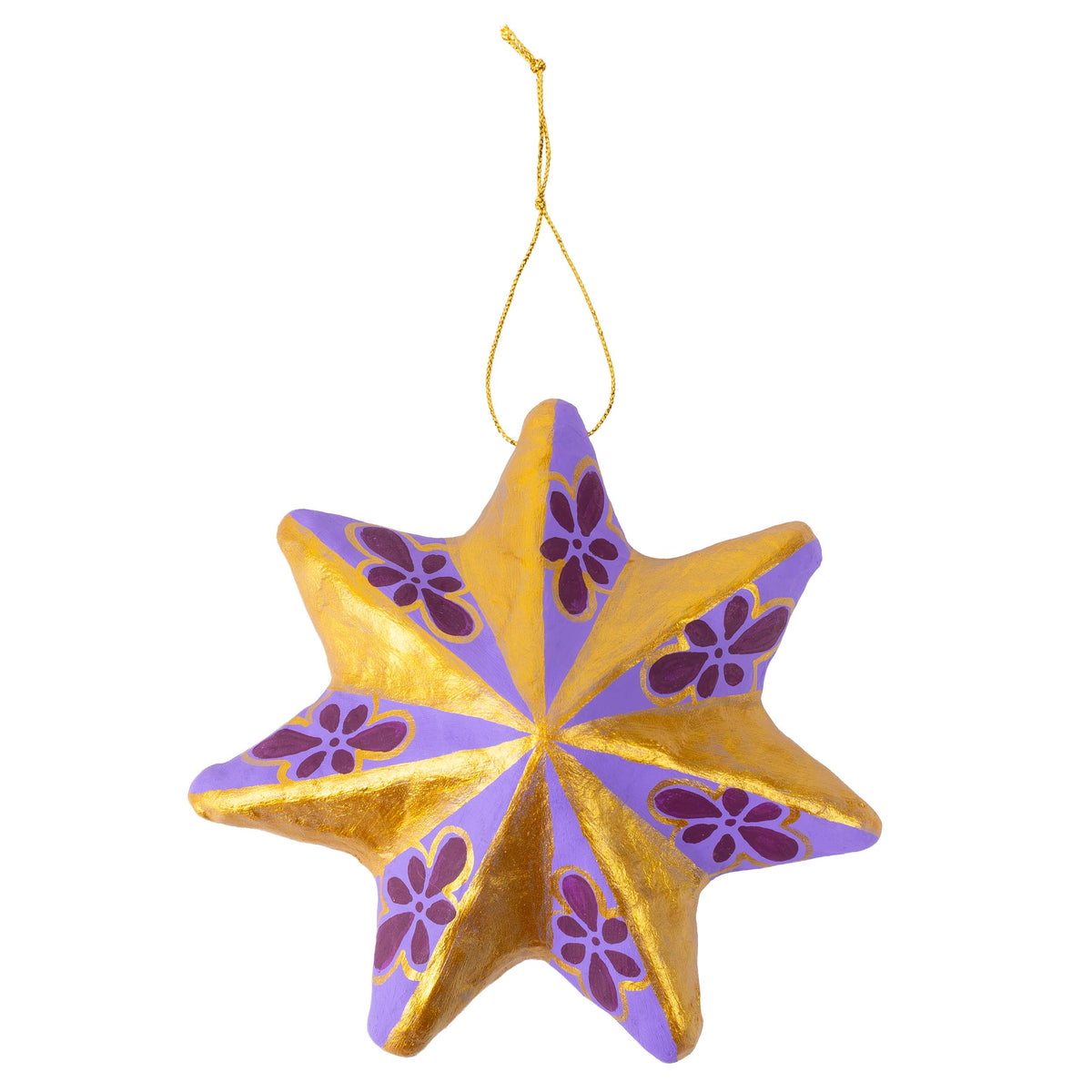 Papier Mǎche Golden Estrellita Ornament