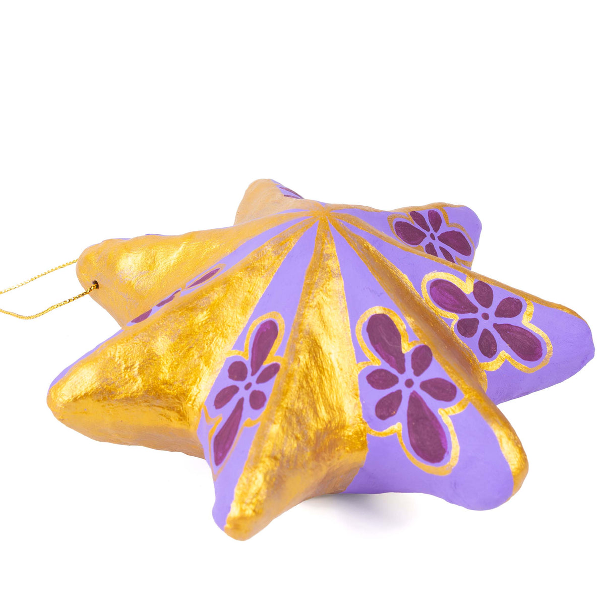 Papier Mǎche Golden Estrellita Ornament