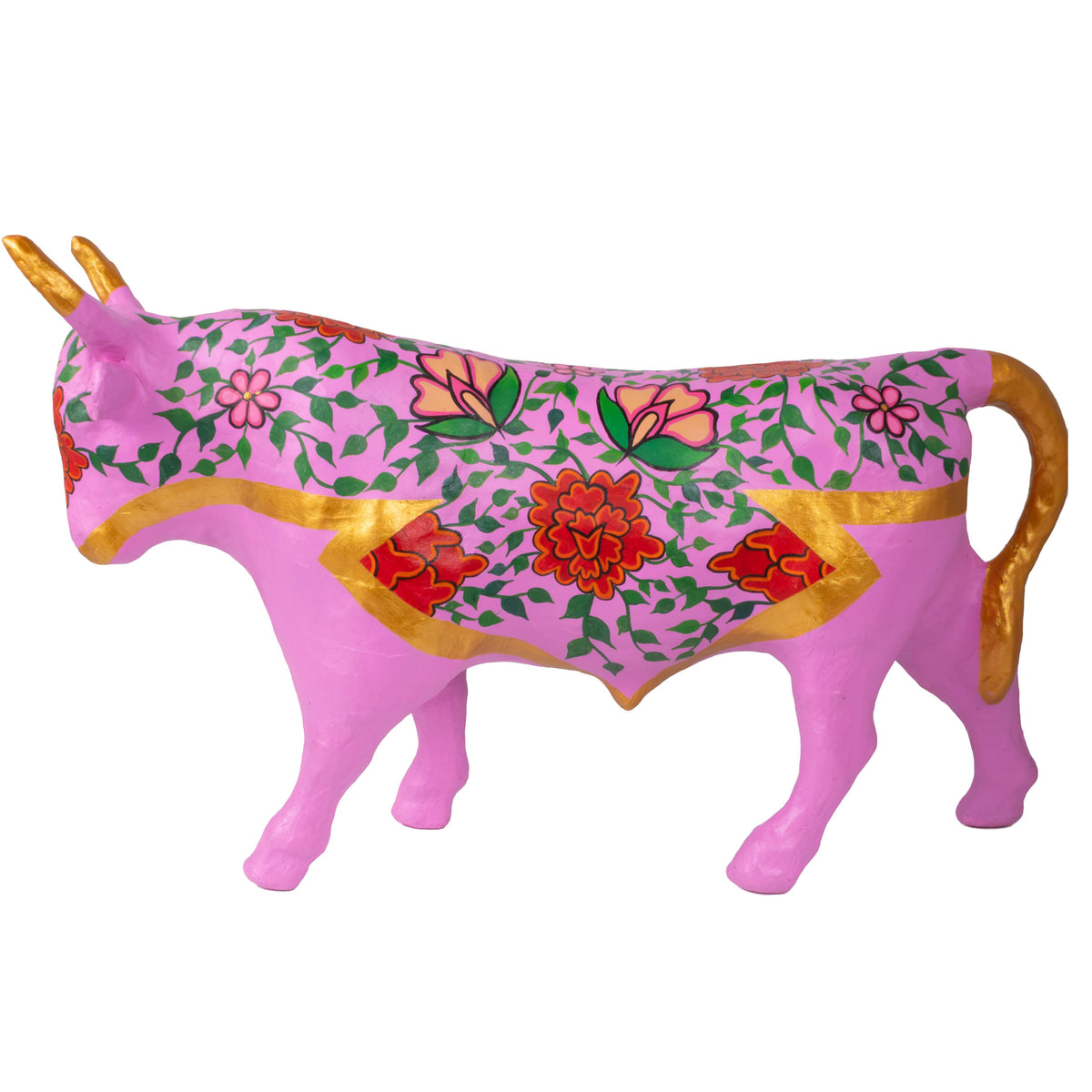 Papier-Mâché El Toro Bull Hand-Painted Sculpture