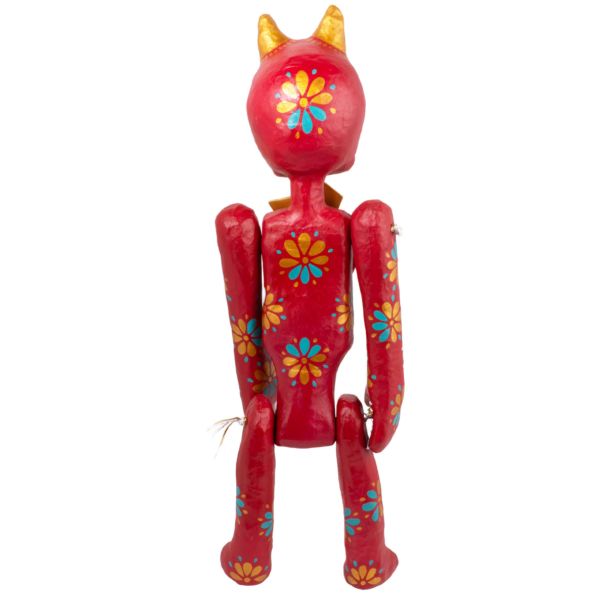 Papier-Mâché El Diablo with A Heart Sculpture