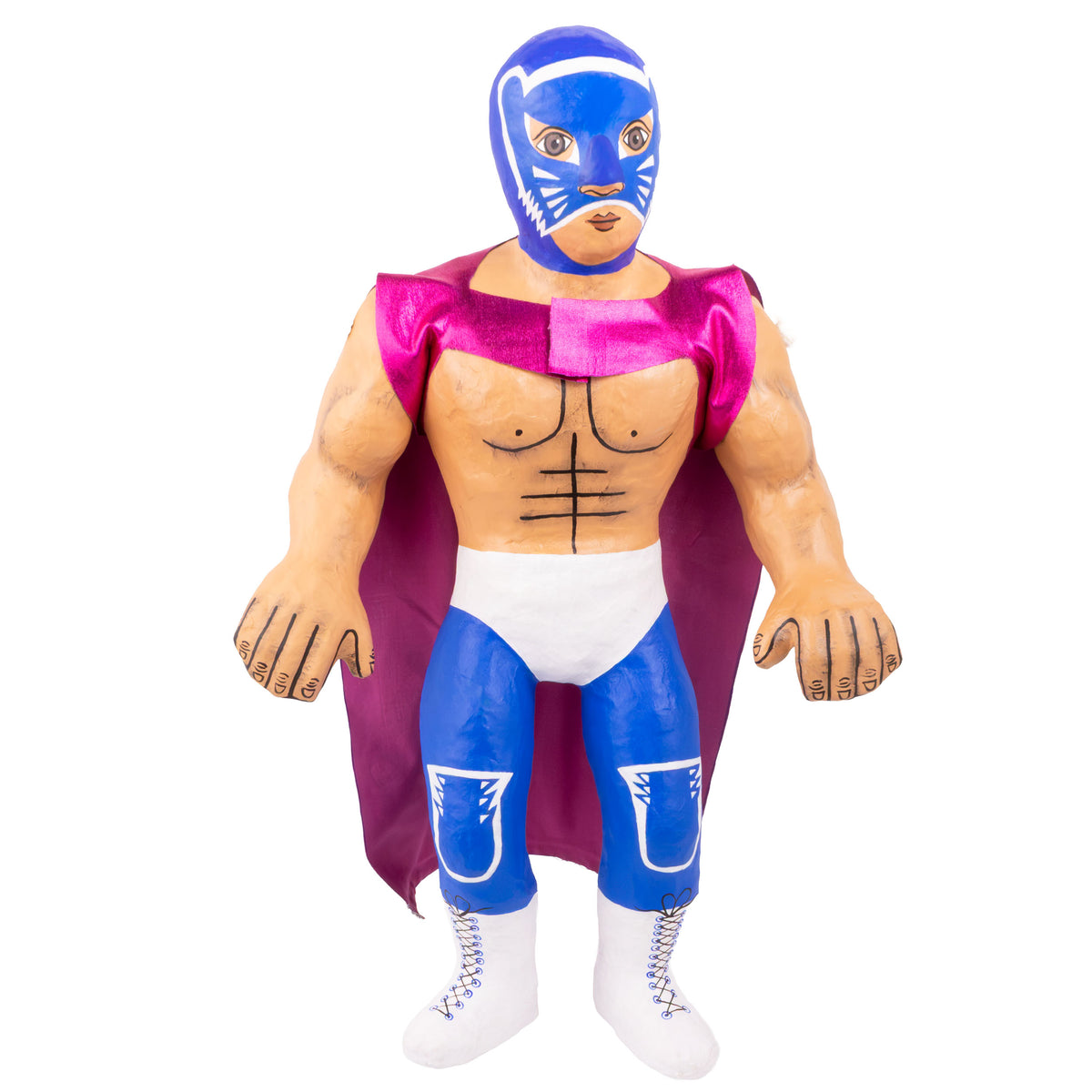 Papier-Mâché Luchadores Dolls Sculptures