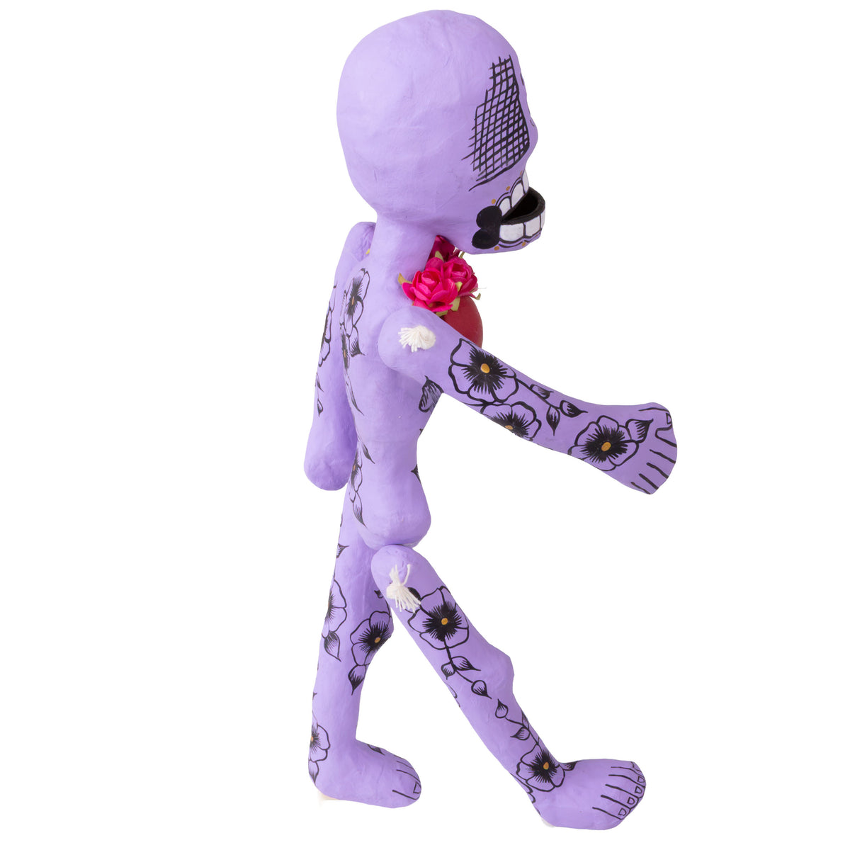 Papier-Mâché Calaca Skeleton with a Heart