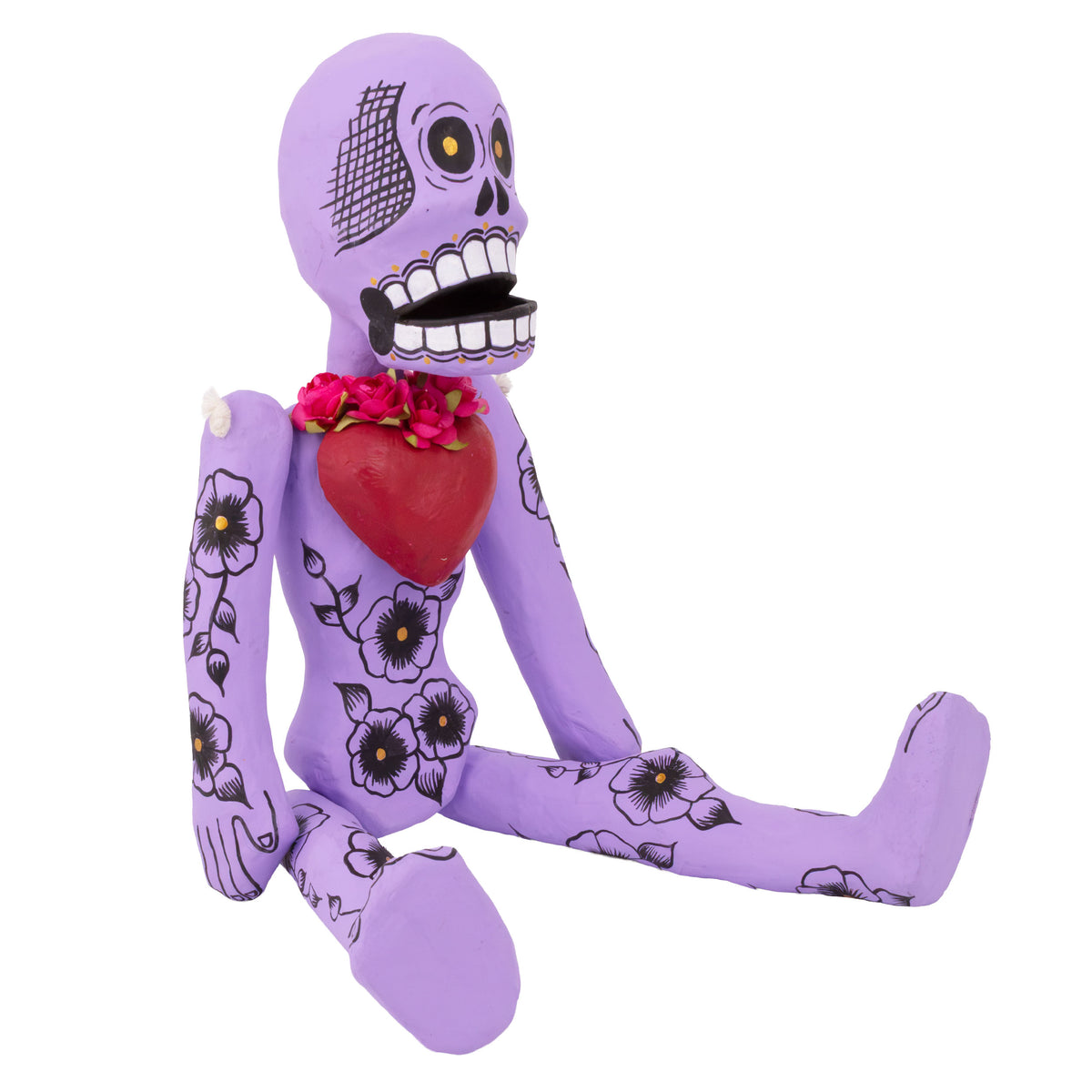 Papier-Mâché Calaca Skeleton with a Heart