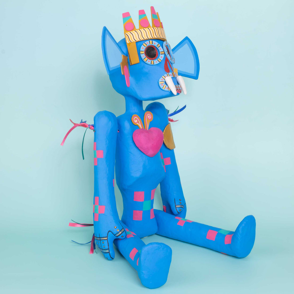 Papier-Mâché Tláloc Sculpture