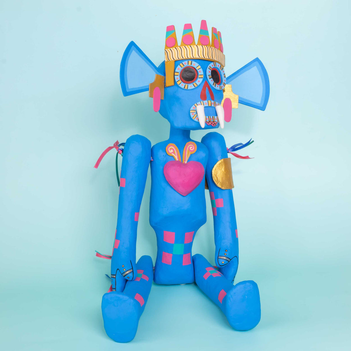 Papier-Mâché Tláloc Sculpture