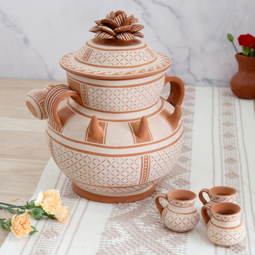 Patamban Ponchera, Vase with Mini Mug