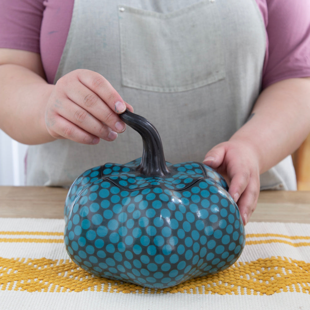 Zinepécuaro Colored Clay Pumpkin with Lid