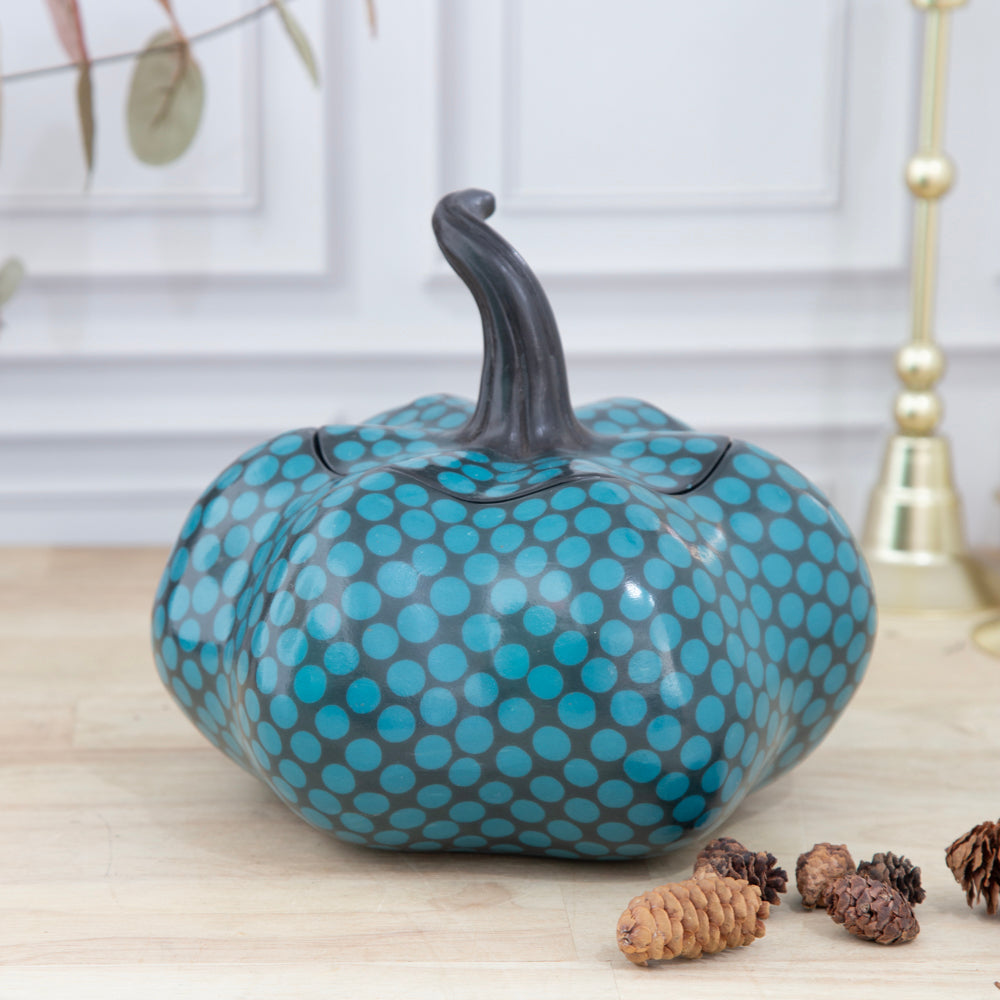 Zinepécuaro Colored Clay Pumpkin with Lid