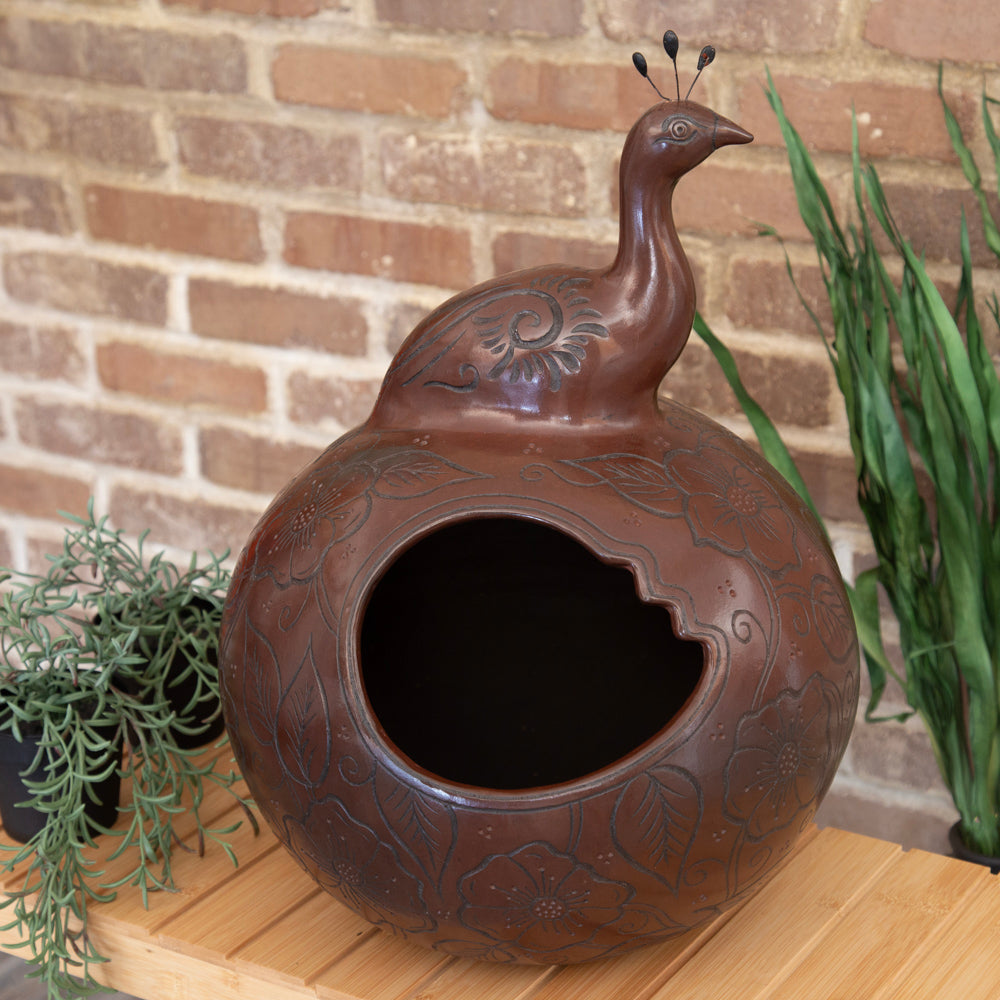 Zinapécuaro Large Peacock Bowl Sculpture