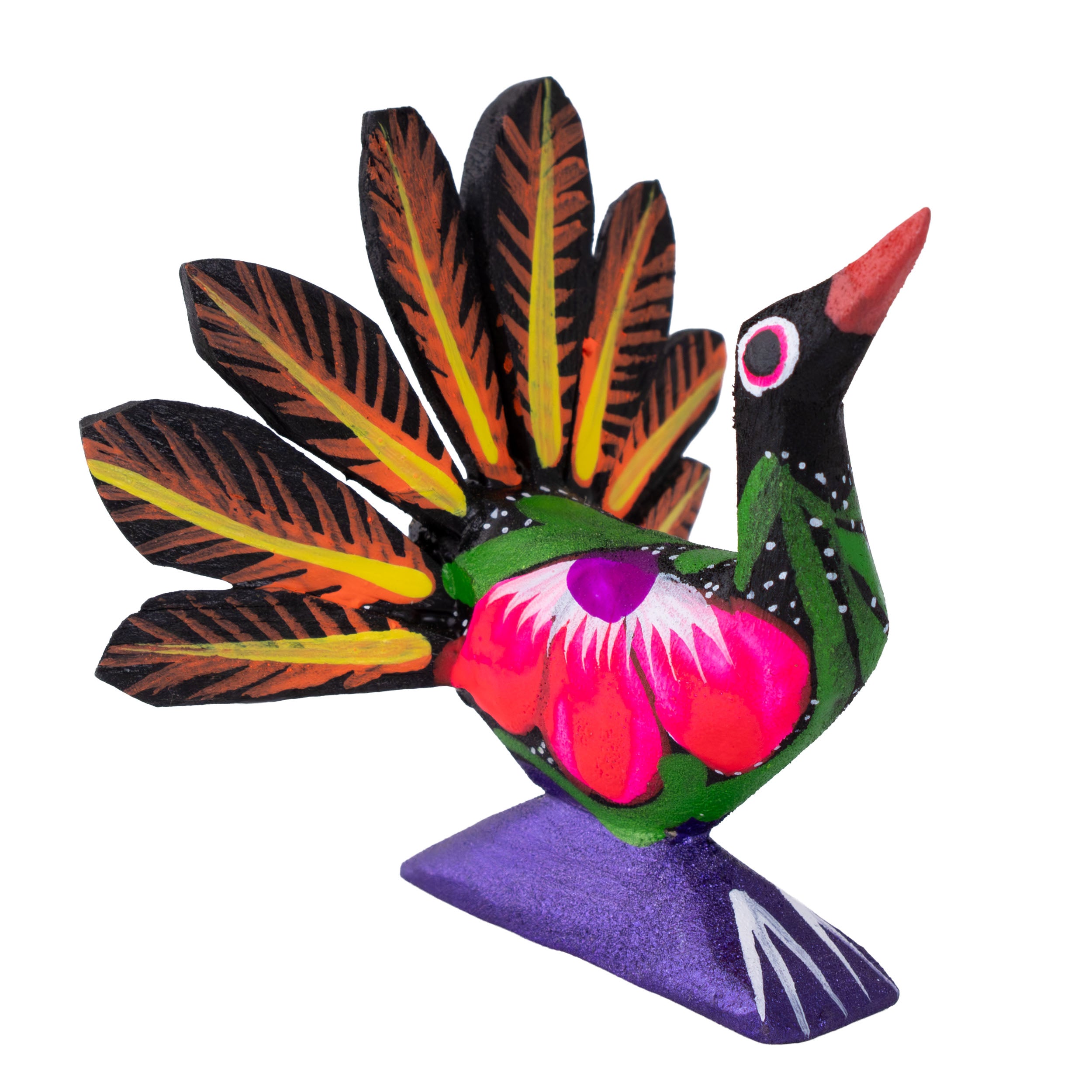 Hand Painted Turkey Bird Wooden Figurine