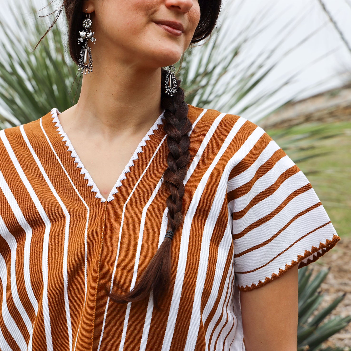 Tassels Cropped Huipil Blouse