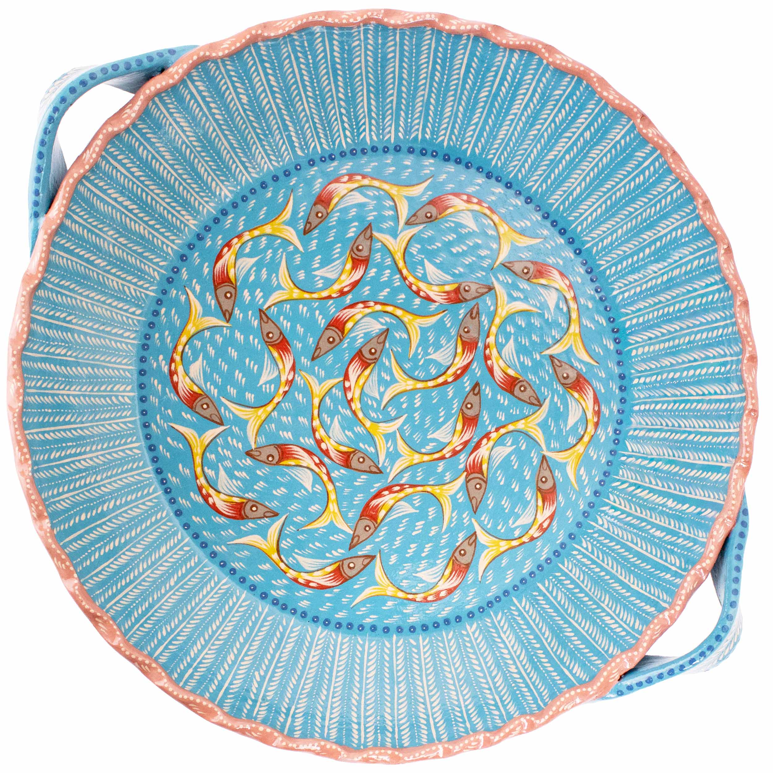 Peces de Capula Twisting Rim Round Tray