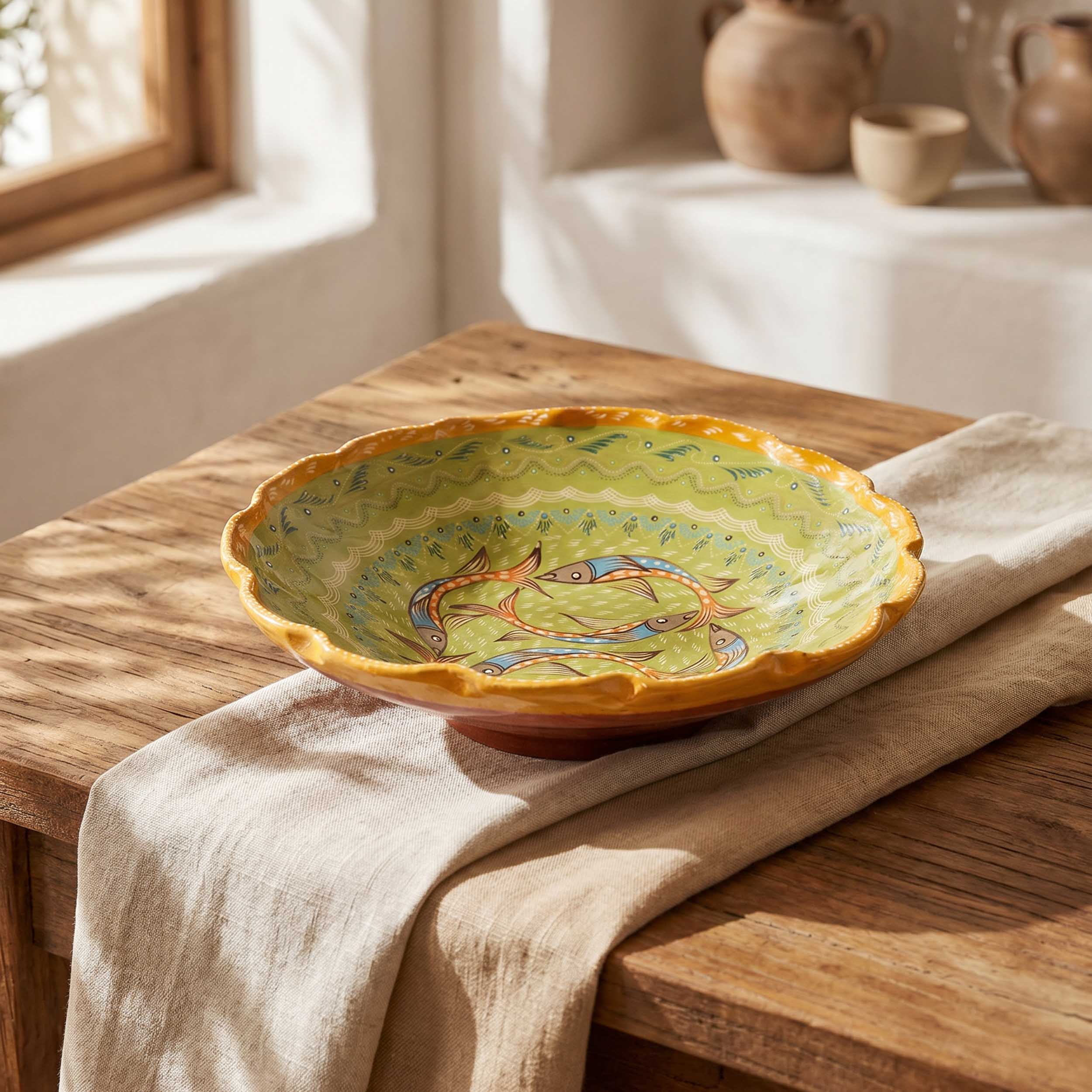 Peces de Capula Twisting Rim Medium Fruit Bowl