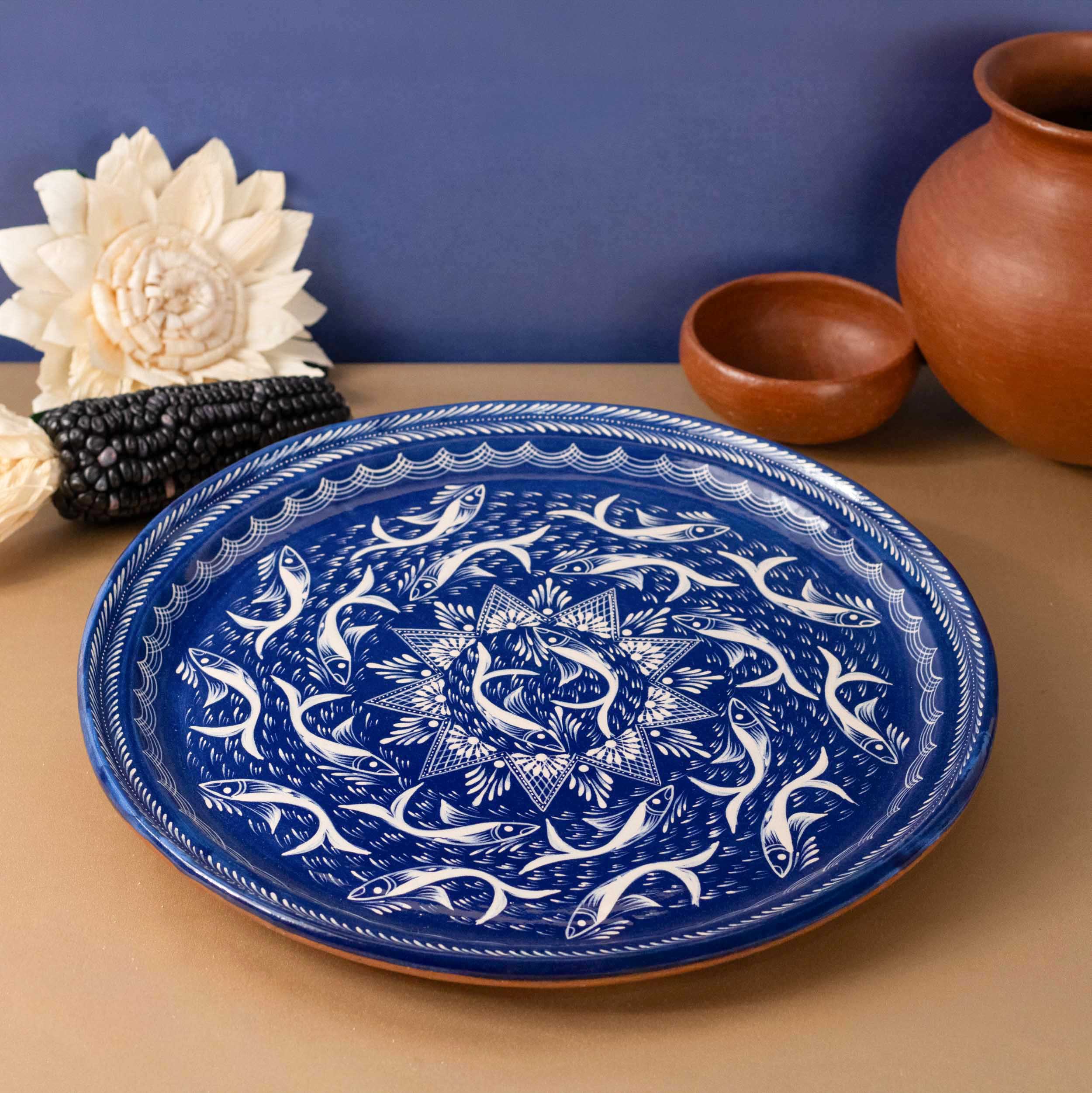 Peces de Capula Mandala Large Serving Platter