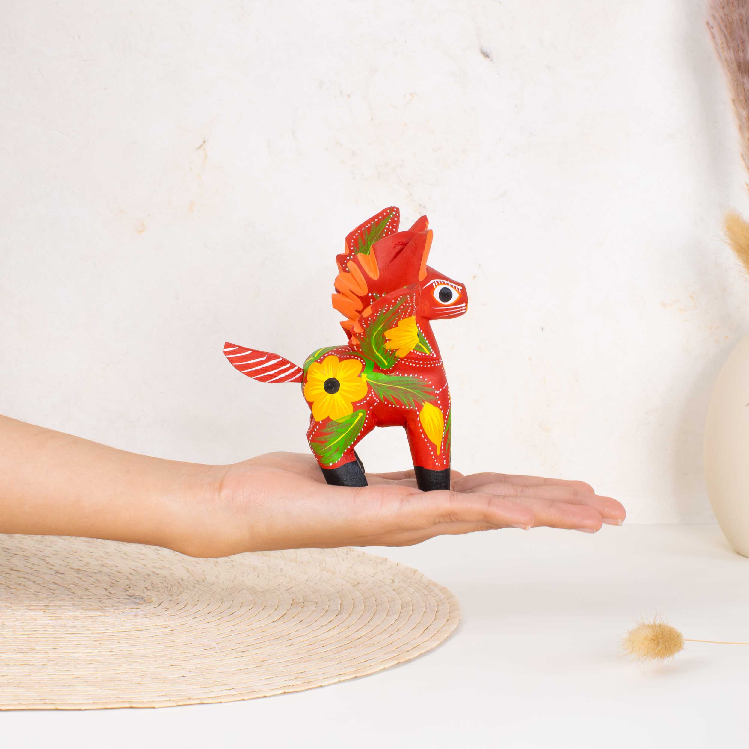 Hand Painted Pegasus Wooden Figurine | Lolo Mexican Mercadito