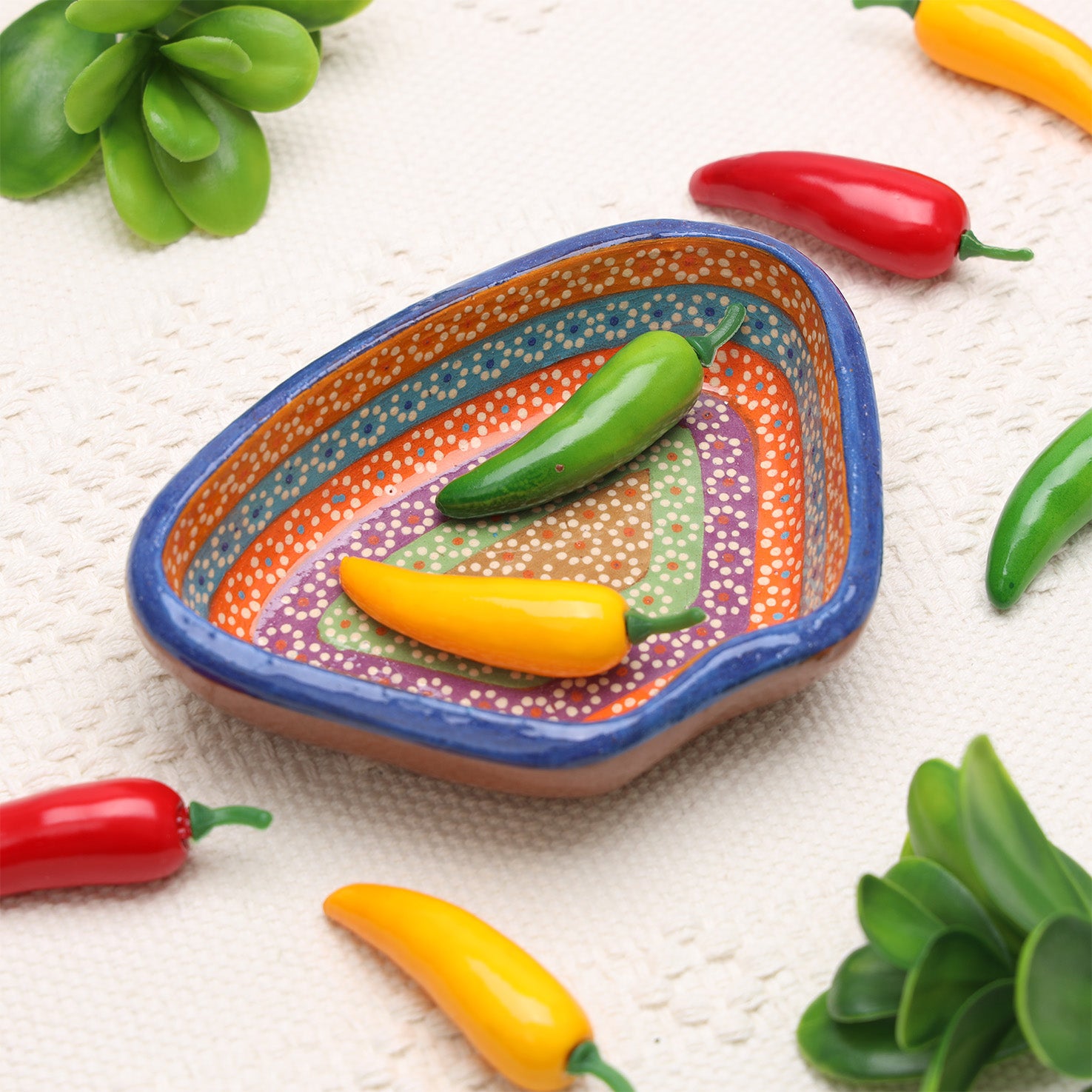 Multicolor Capula Snack Serving Dish