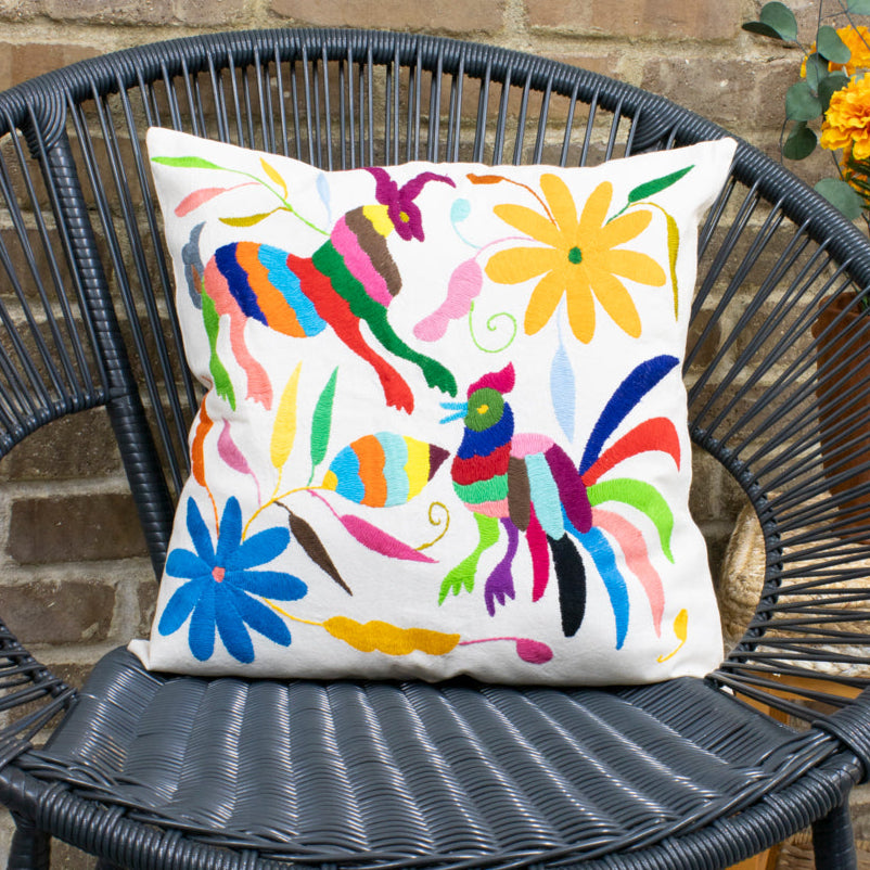 Otomí Hand-Embroidered Pillow Covers