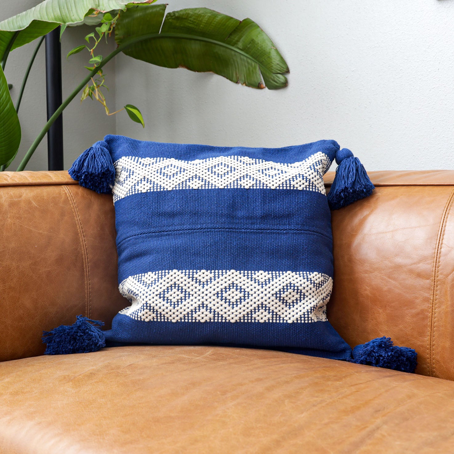 Telar Woven Square Pillow Covers with Tassels